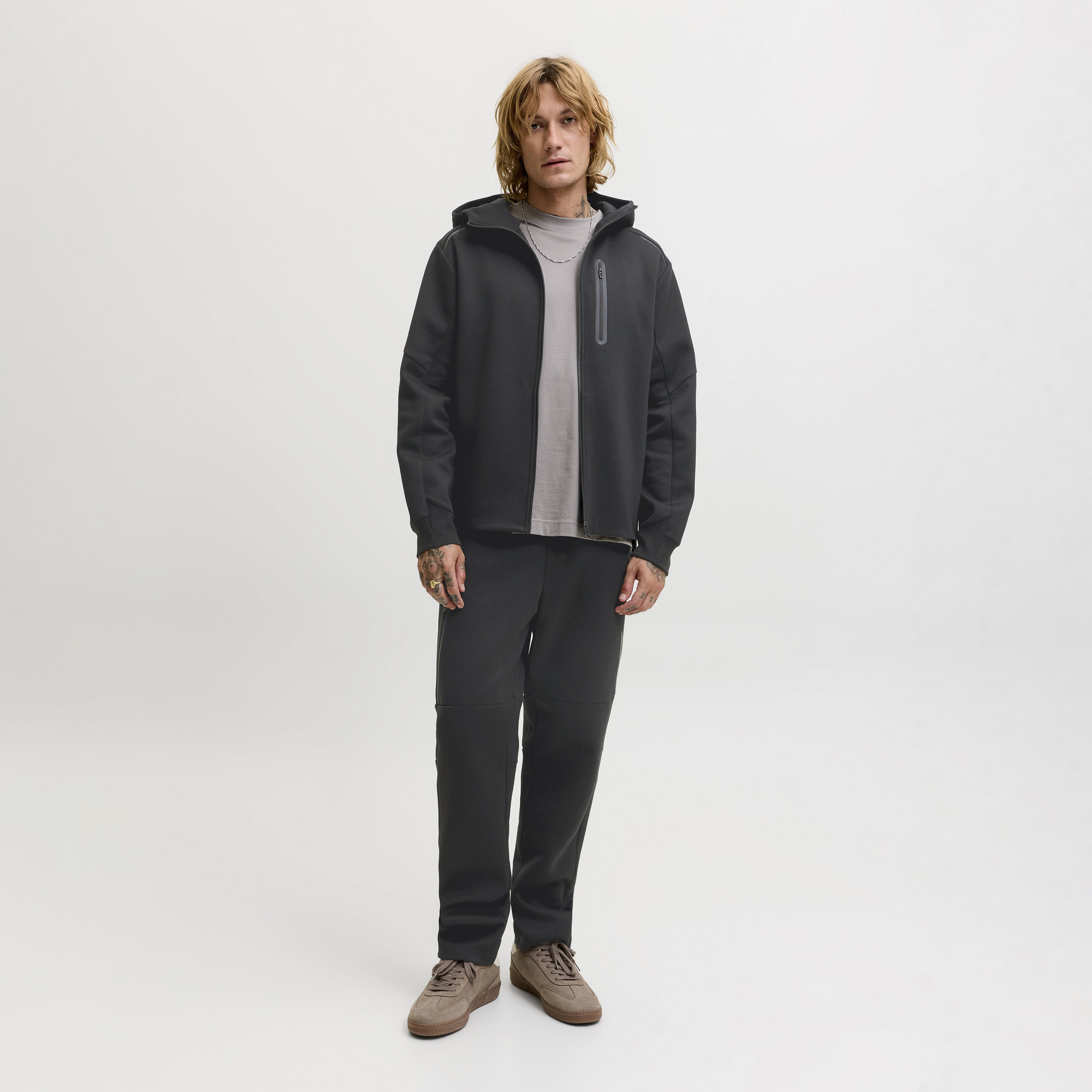 Jack & Jones Plain Mid-Rise Drawstring Waist Men's Sweatpants-men-clothing-joggers-image-2