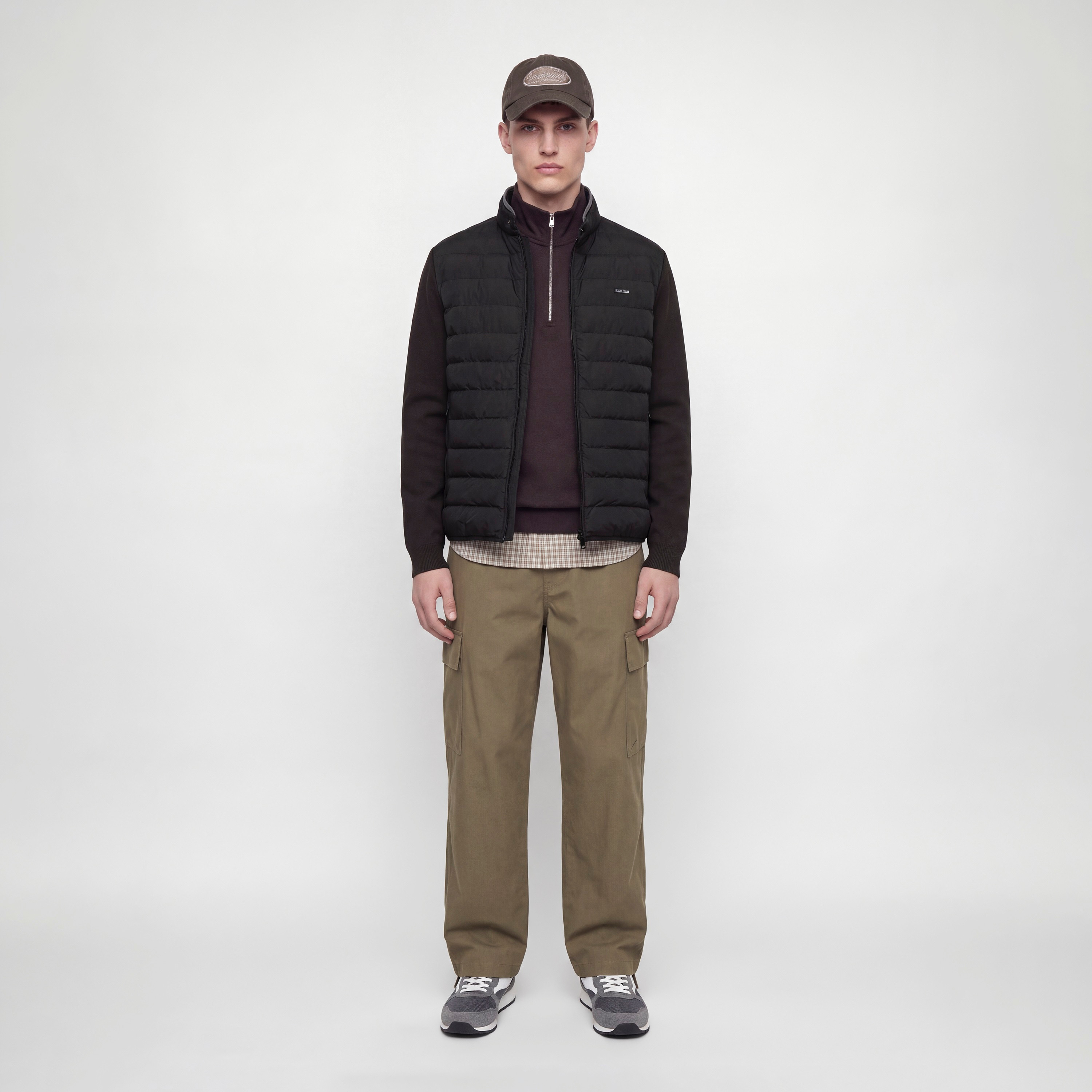 جاكيت بافر سادة برقبة ستان مرتفعة وأكمام طويلة للرجال من جاك آند جونز-men-clothing-jacketsandblazers-jackets-image-2