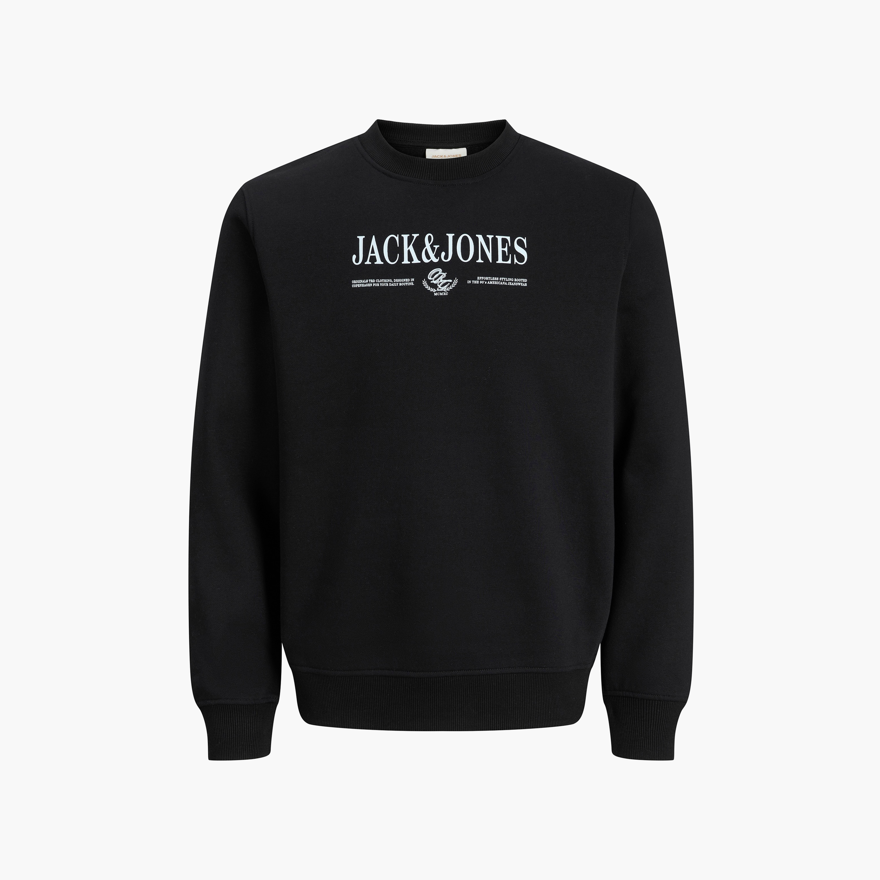 سويت شيرت رجالي برقبة مستديرة وأكمام طويلة مطبوع بشعار من جاك آند جونز-men-winterwear-hoodiesandsweatshirts-image-6