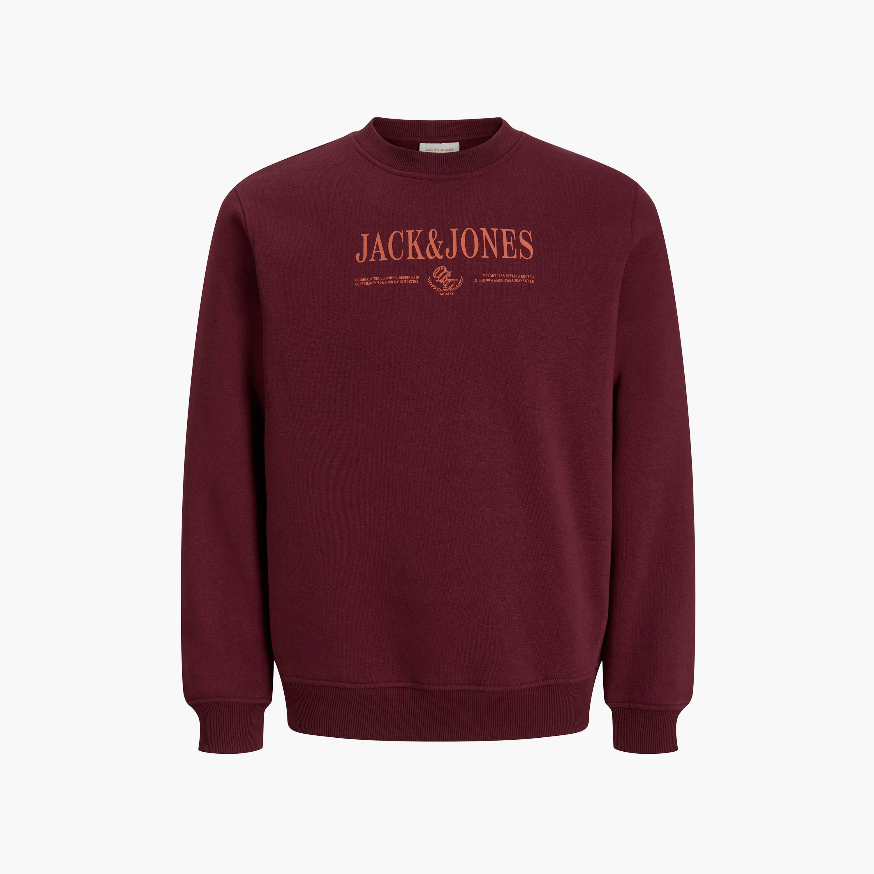 سويت شيرت رجالي برقبة مستديرة وأكمام طويلة مطبوع بشعار من جاك آند جونز-men-winterwear-hoodiesandsweatshirts-image-6