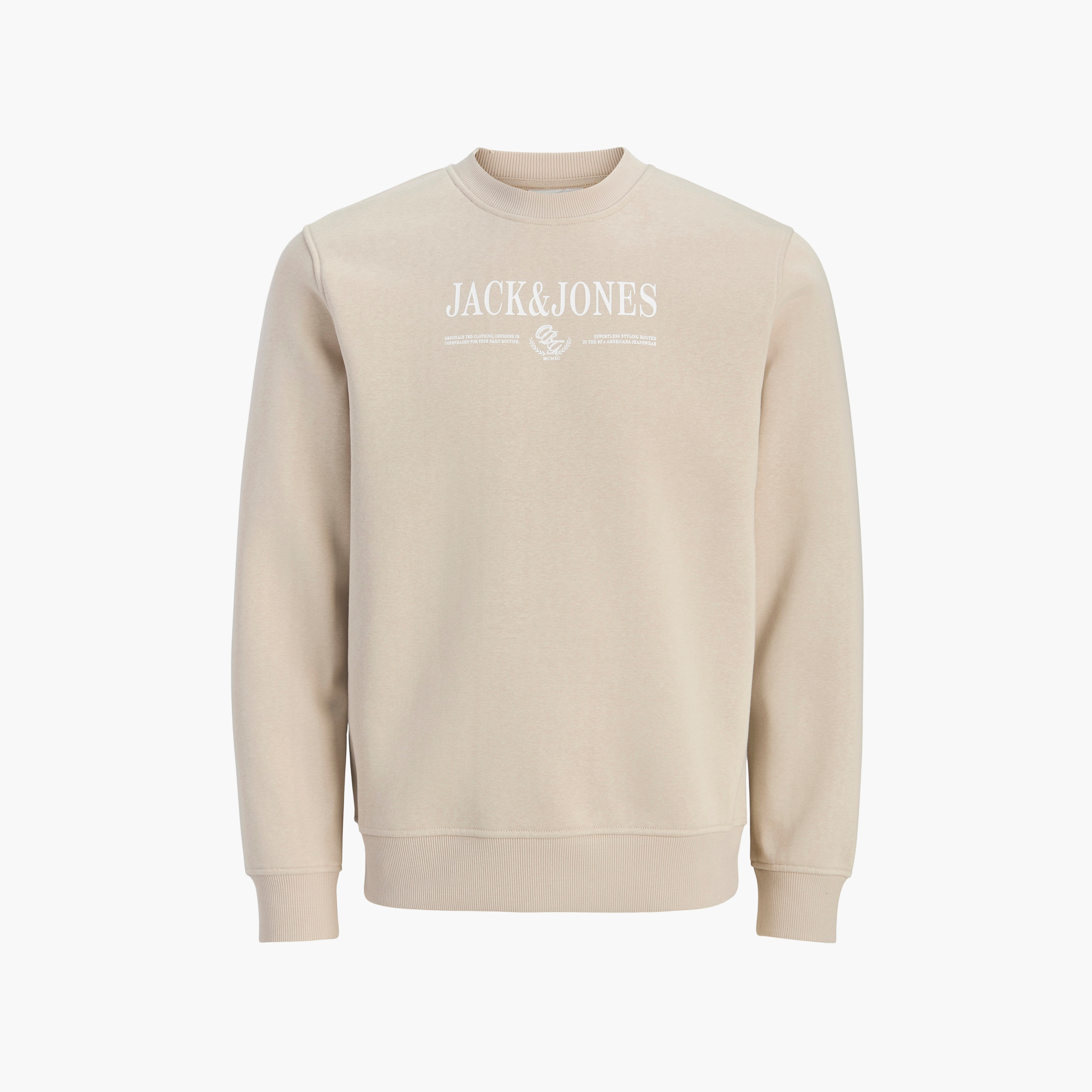 سويت شيرت رجالي برقبة مستديرة وأكمام طويلة مطبوع بشعار من جاك آند جونز-men-winterwear-hoodiesandsweatshirts-image-6