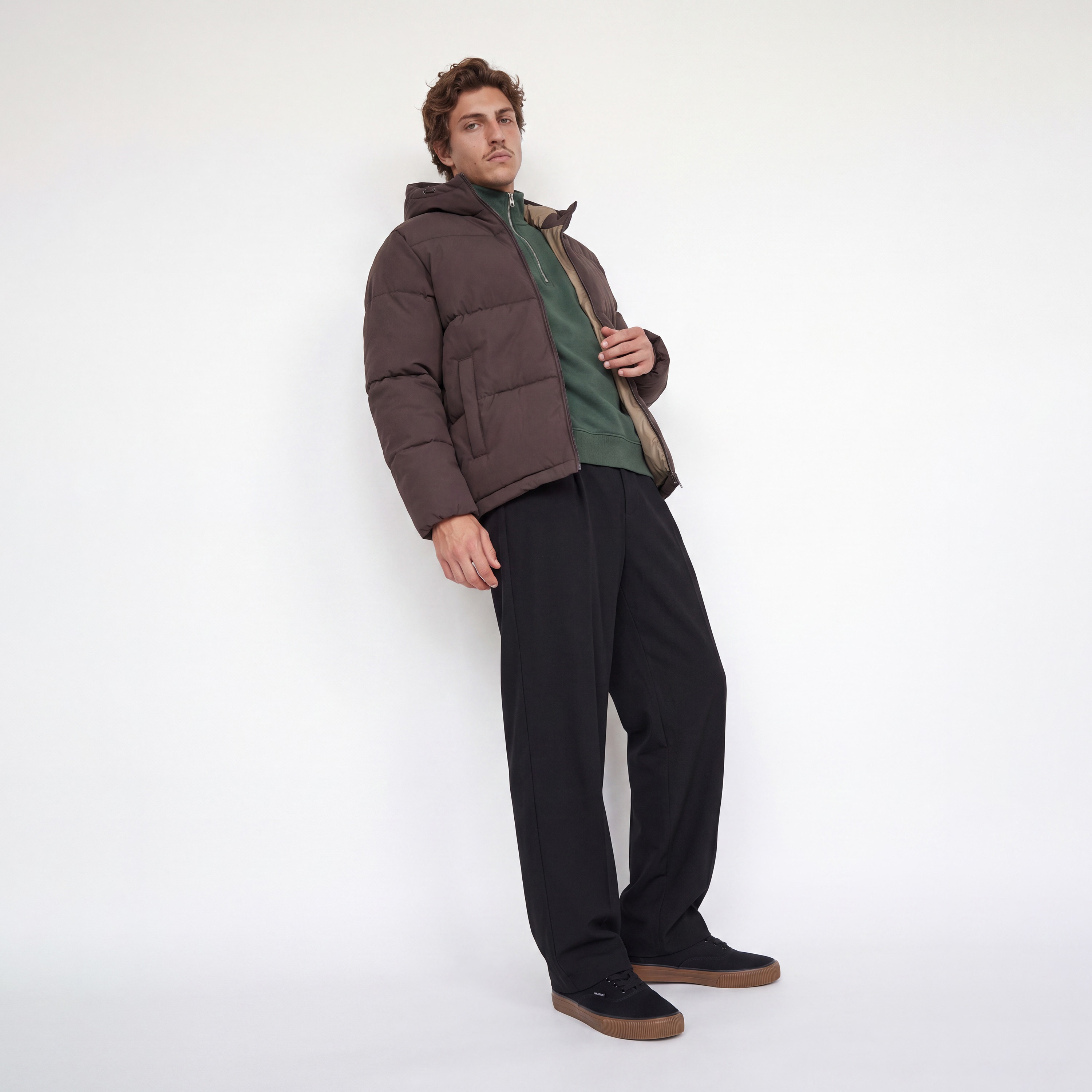 جاكيت بافر رجالي سادة برقبة هودي وأكمام طويلة من جاك آند جونز-men-clothing-jacketsandblazers-jackets-image-2