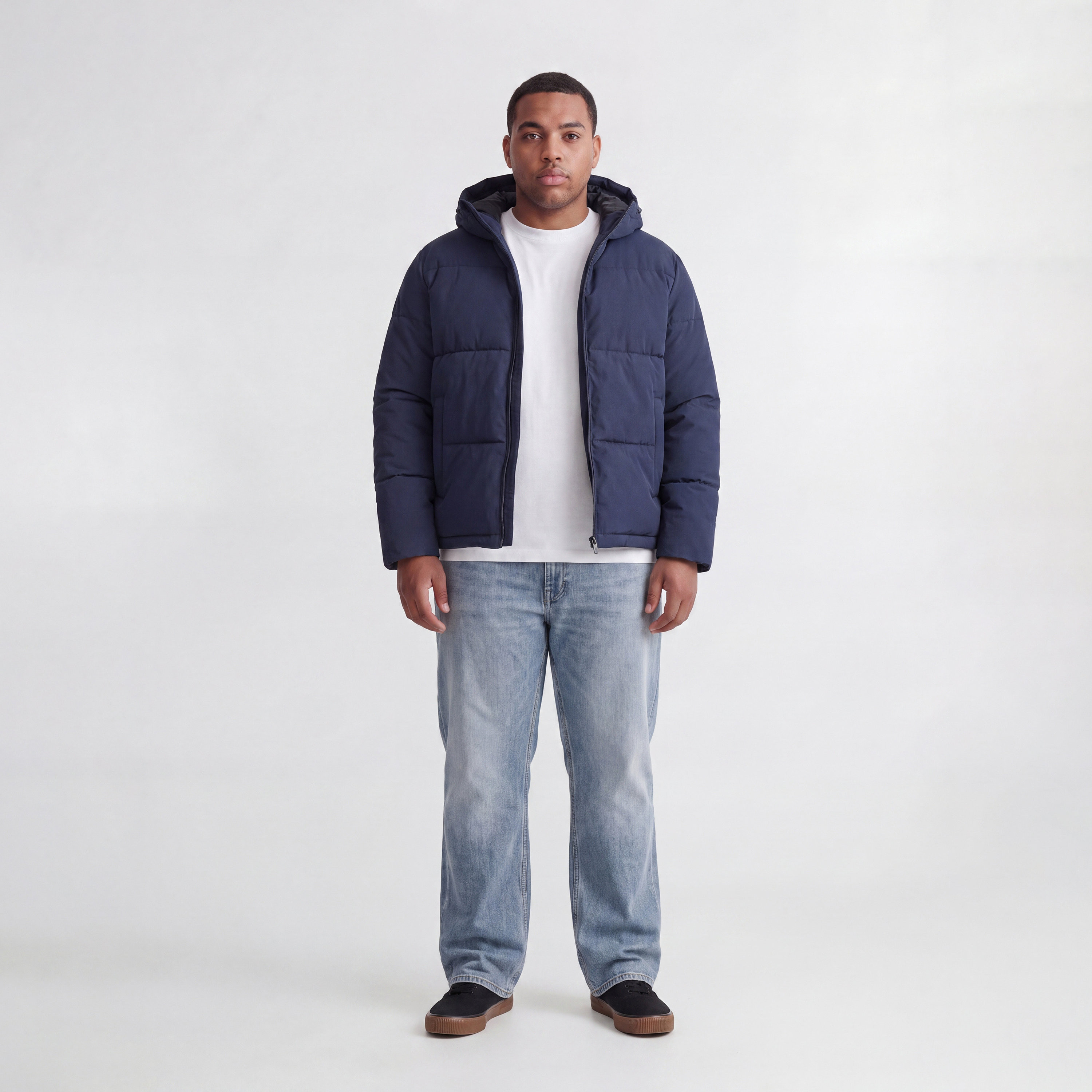 جاكيت بافر رجالي مقاس كبير سادة بأكمام طويلة وياقة بغطاء رأس من Jack & Jones-men-clothing-jacketsandblazers-jackets-image-7