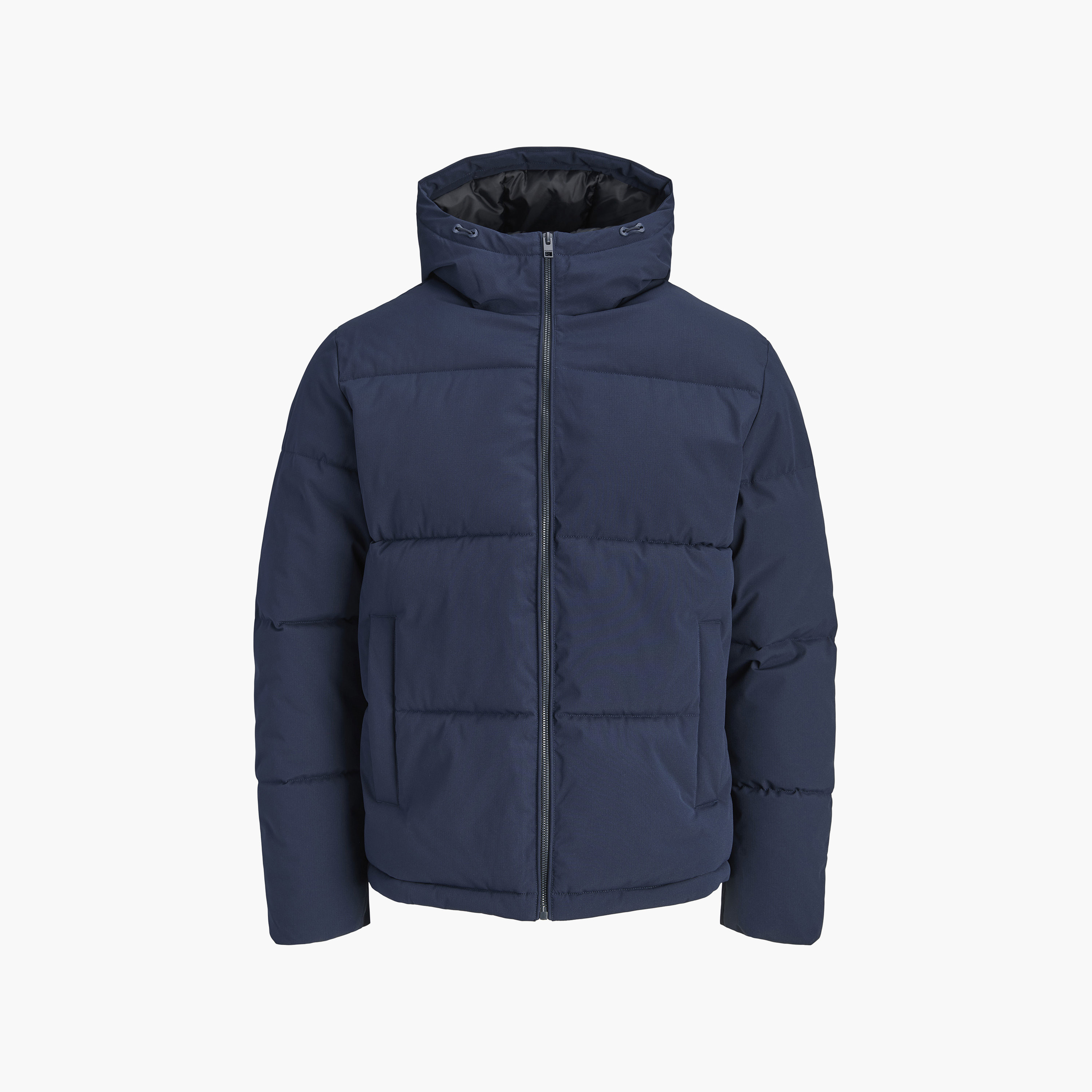جاكيت بافر رجالي مقاس كبير سادة بأكمام طويلة وياقة بغطاء رأس من Jack & Jones-men-clothing-jacketsandblazers-jackets-image-4