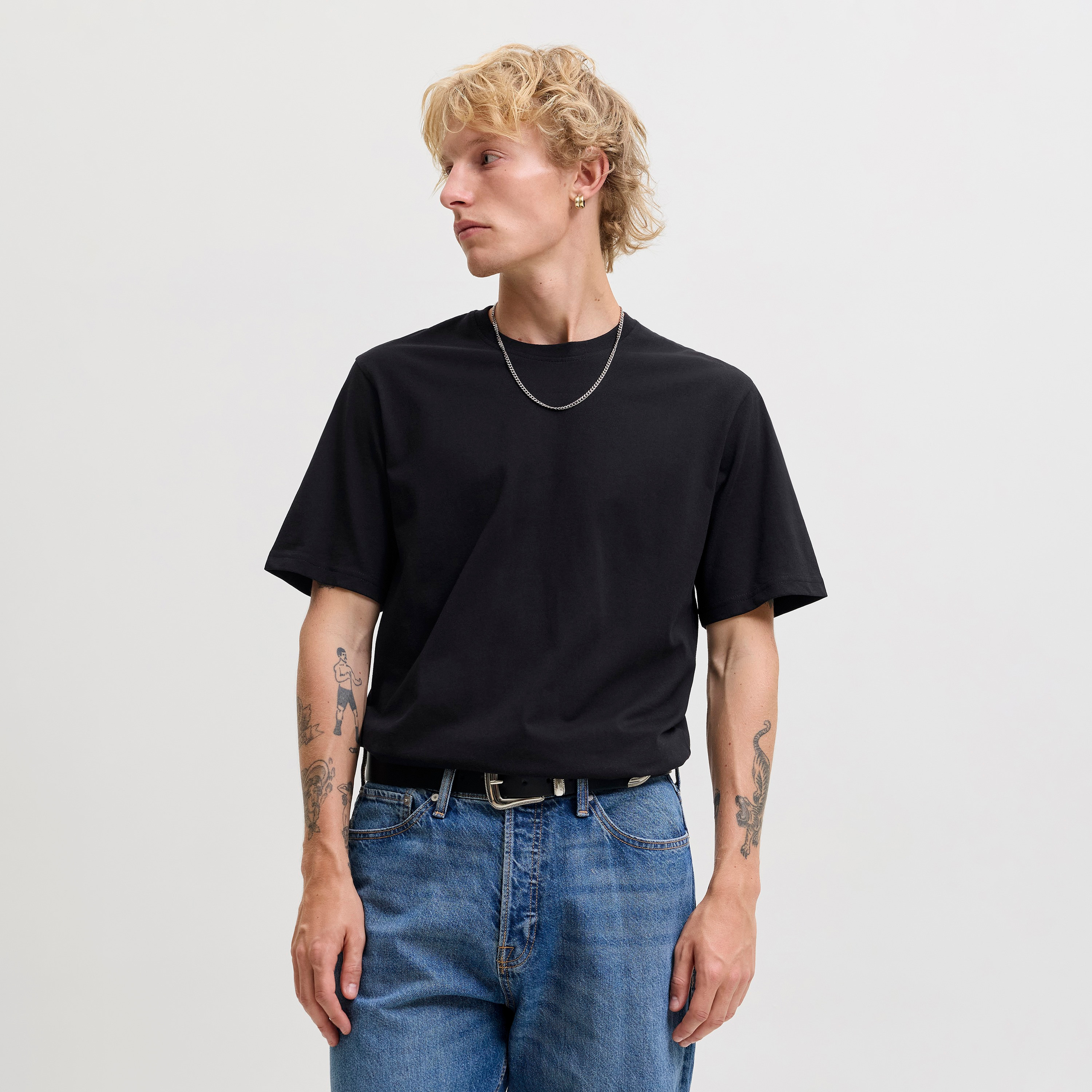Jack & Jones Pack of 3 Plain Crew Neck Short Sleeves Men's T-Shirts-men-clothing-tshirtsandpolos-tshirts-image-4