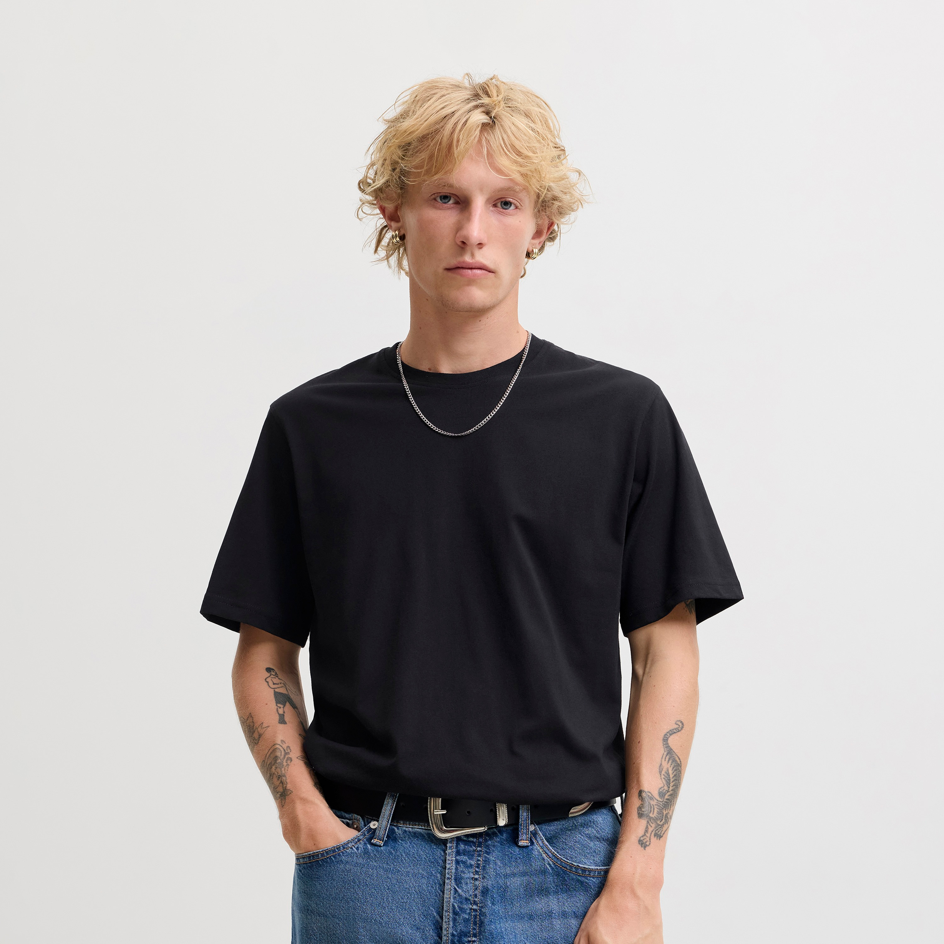 Jack & Jones Pack of 3 Plain Crew Neck Short Sleeves Men's T-Shirts-men-clothing-tshirtsandpolos-tshirts-image-6