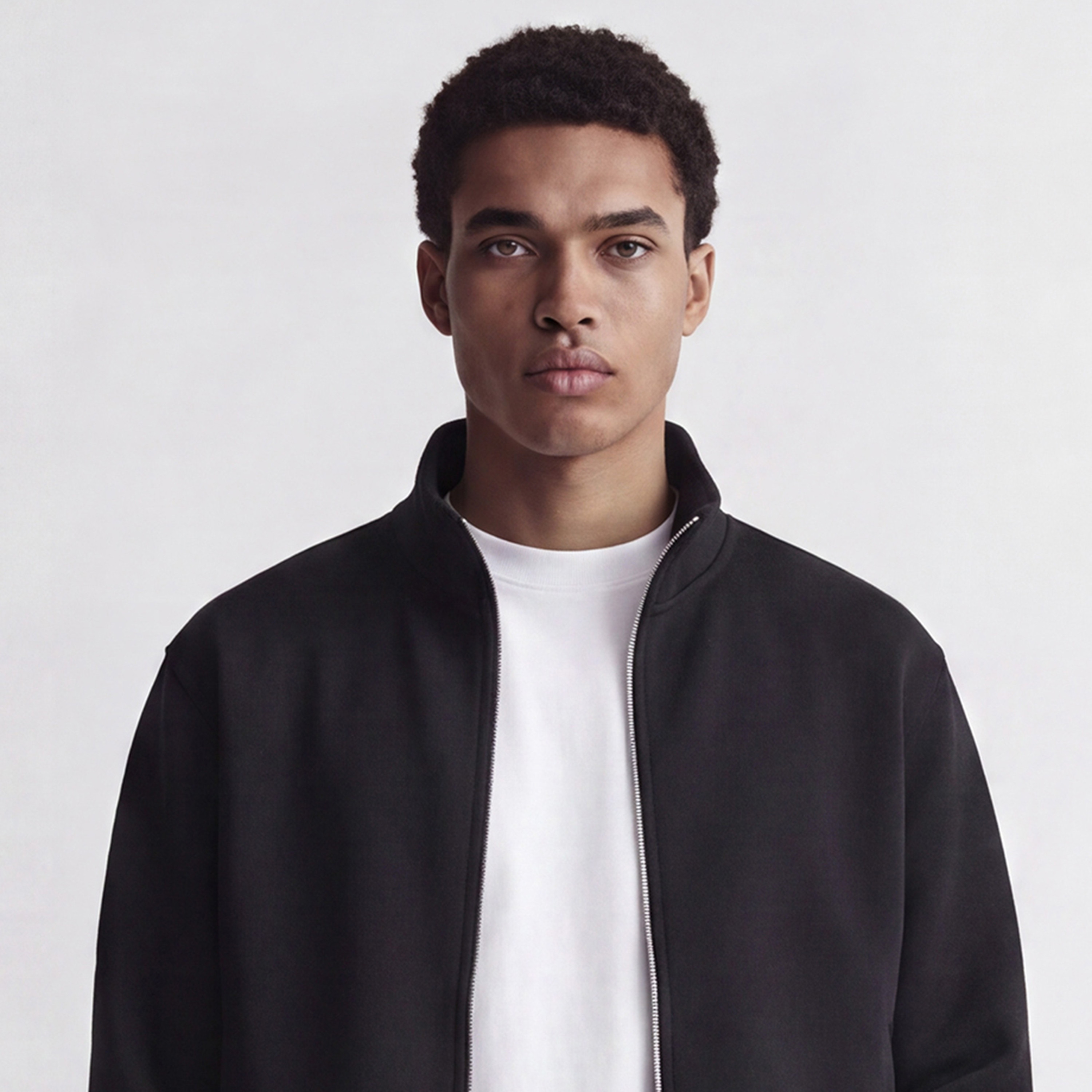 Jack & Jones Plain High Neck Long Sleeves Zip Through Men's Sweatshirt-men-winterwear-hoodiesandsweatshirts-image-3
