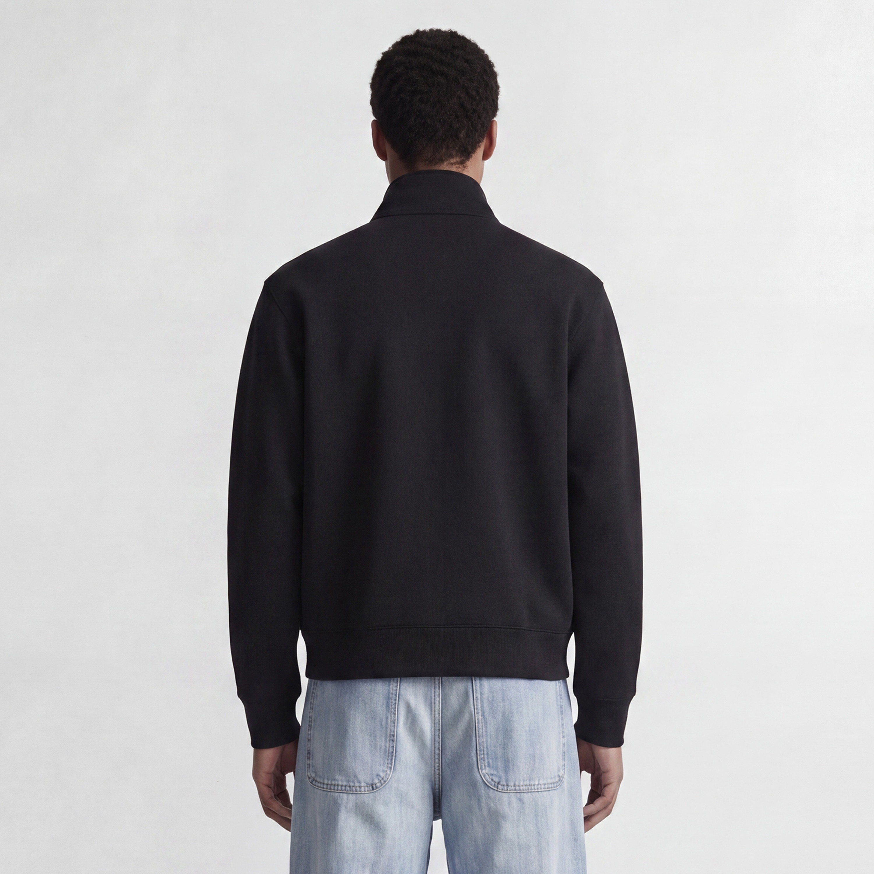 Jack & Jones Plain High Neck Long Sleeves Zip Through Men's Sweatshirt-men-winterwear-hoodiesandsweatshirts-image-4