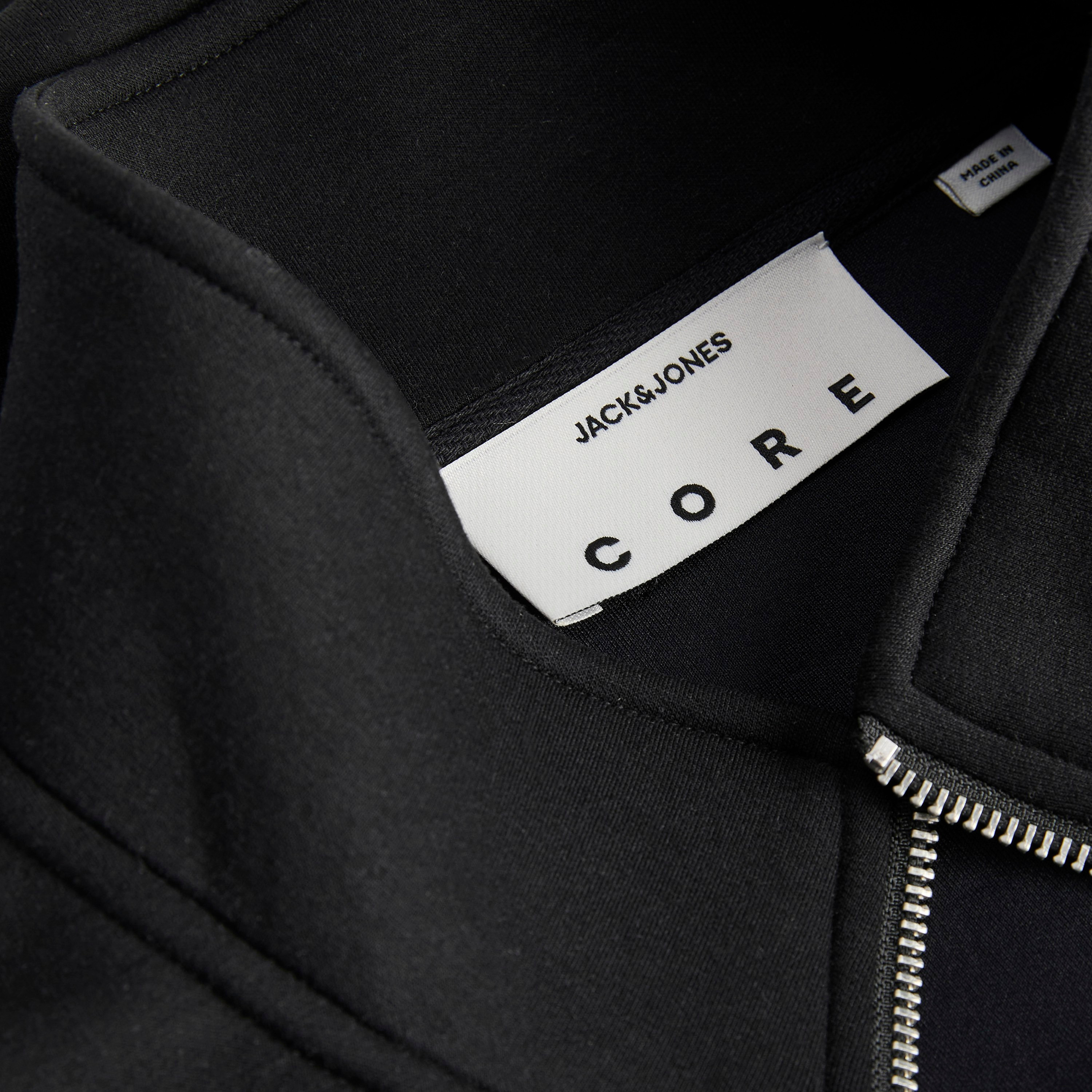 Jack & Jones Plain High Neck Long Sleeves Zip Through Men's Sweatshirt-men-winterwear-hoodiesandsweatshirts-image-6