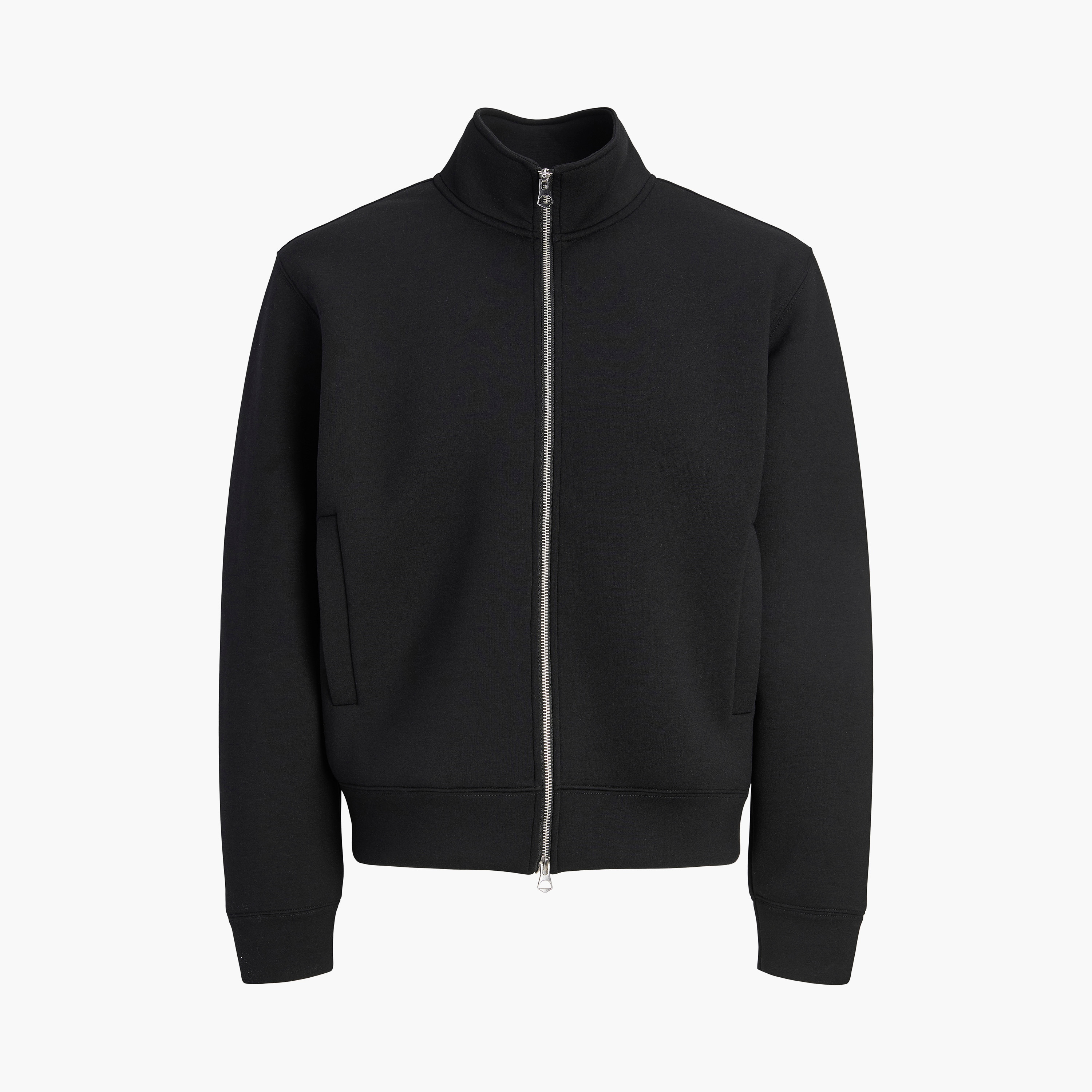 Jack & Jones Plain High Neck Long Sleeves Zip Through Men's Sweatshirt-men-winterwear-hoodiesandsweatshirts-image-8