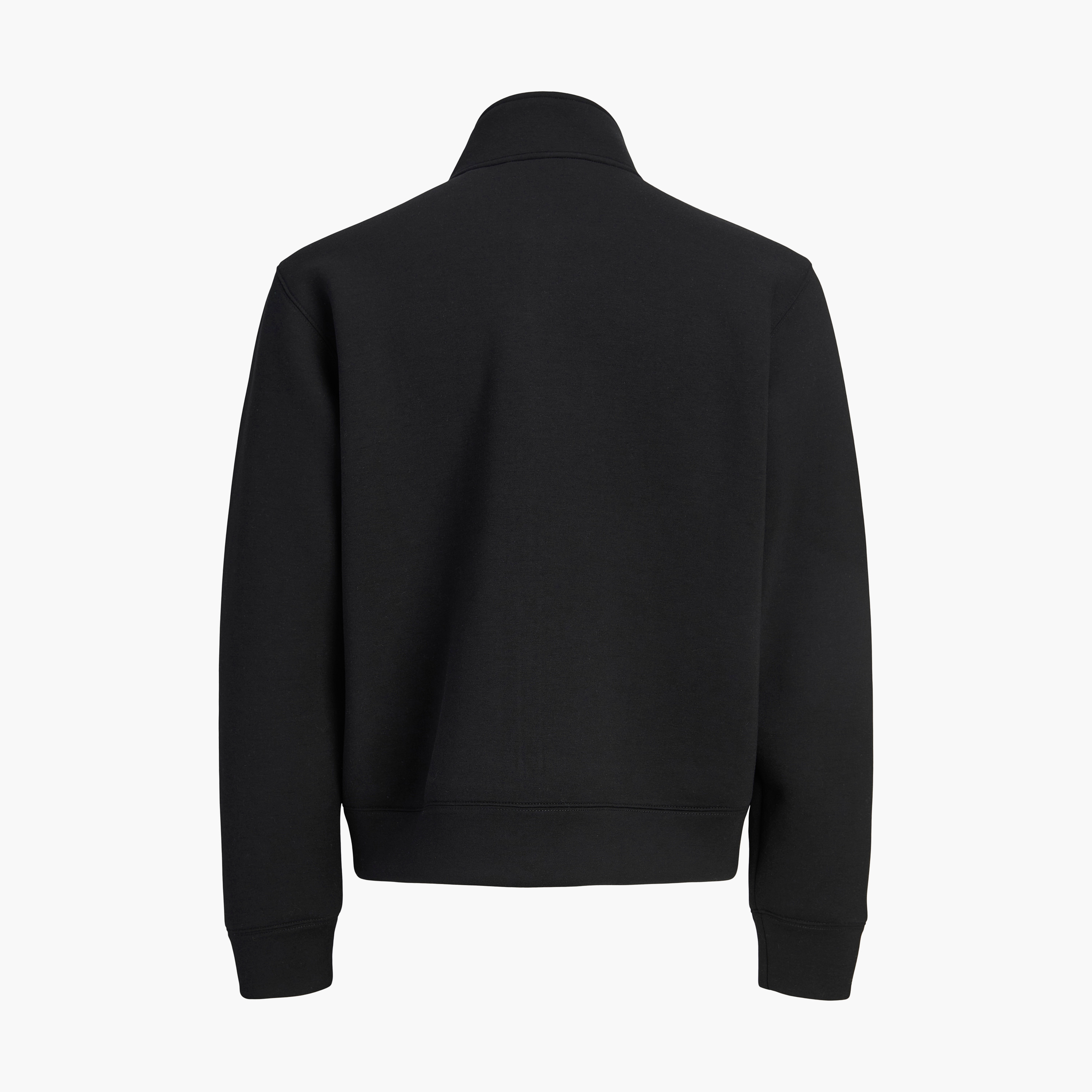 Jack & Jones Plain High Neck Long Sleeves Zip Through Men's Sweatshirt-men-winterwear-hoodiesandsweatshirts-image-9