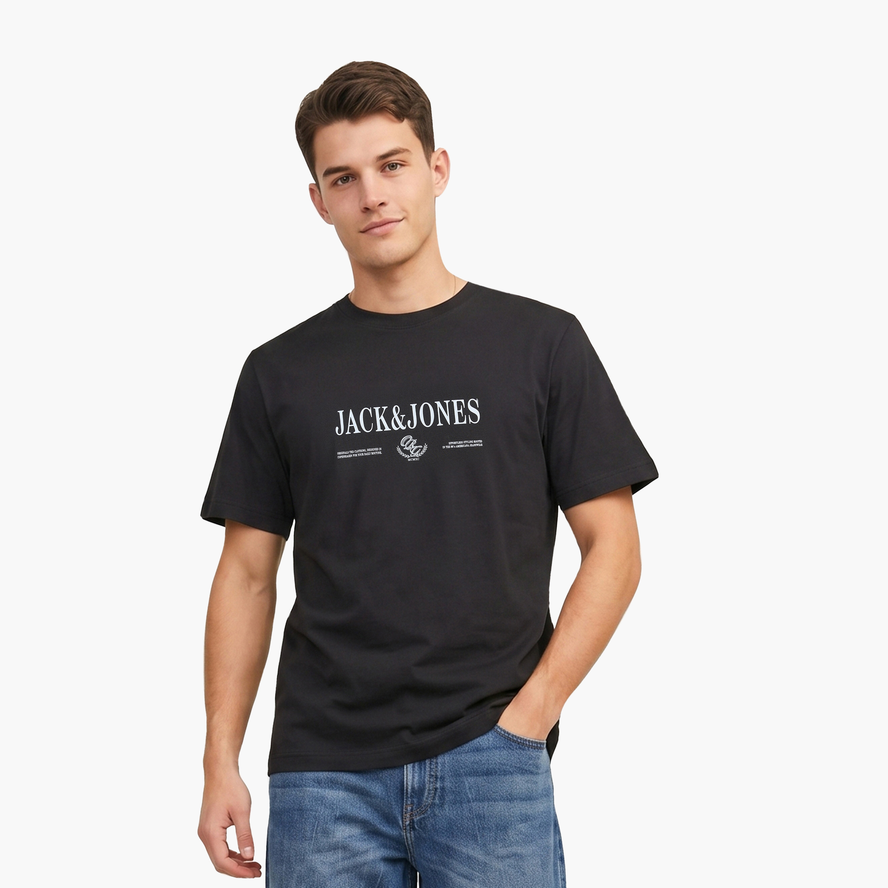 Jack & Jones Logo Printed Crew Neck Short Sleeves Men's T-Shirt-men-clothing-tshirtsandpolos-tshirts-image-1