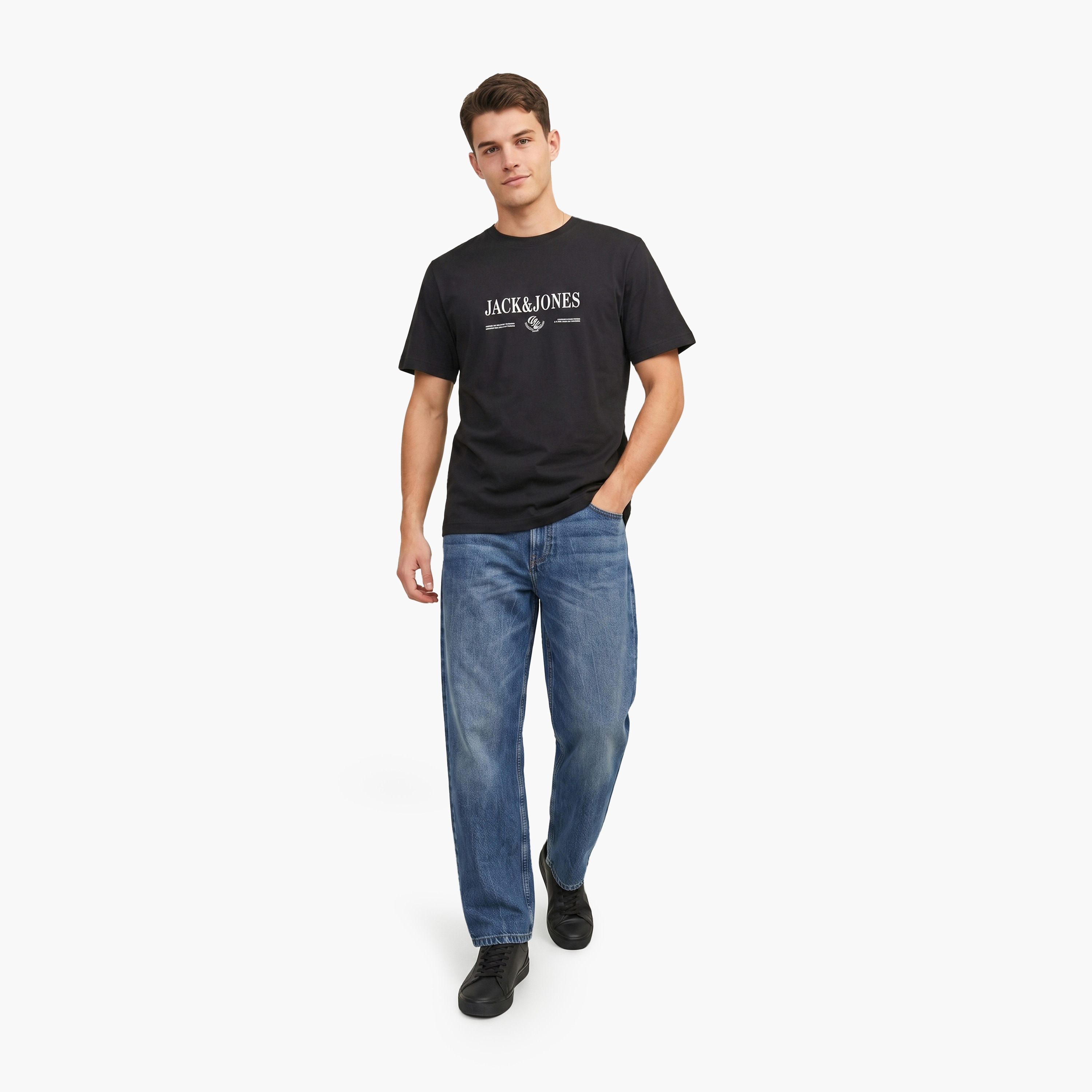 Jack & Jones Logo Printed Crew Neck Short Sleeves Men's T-Shirt-men-clothing-tshirtsandpolos-tshirts-image-2
