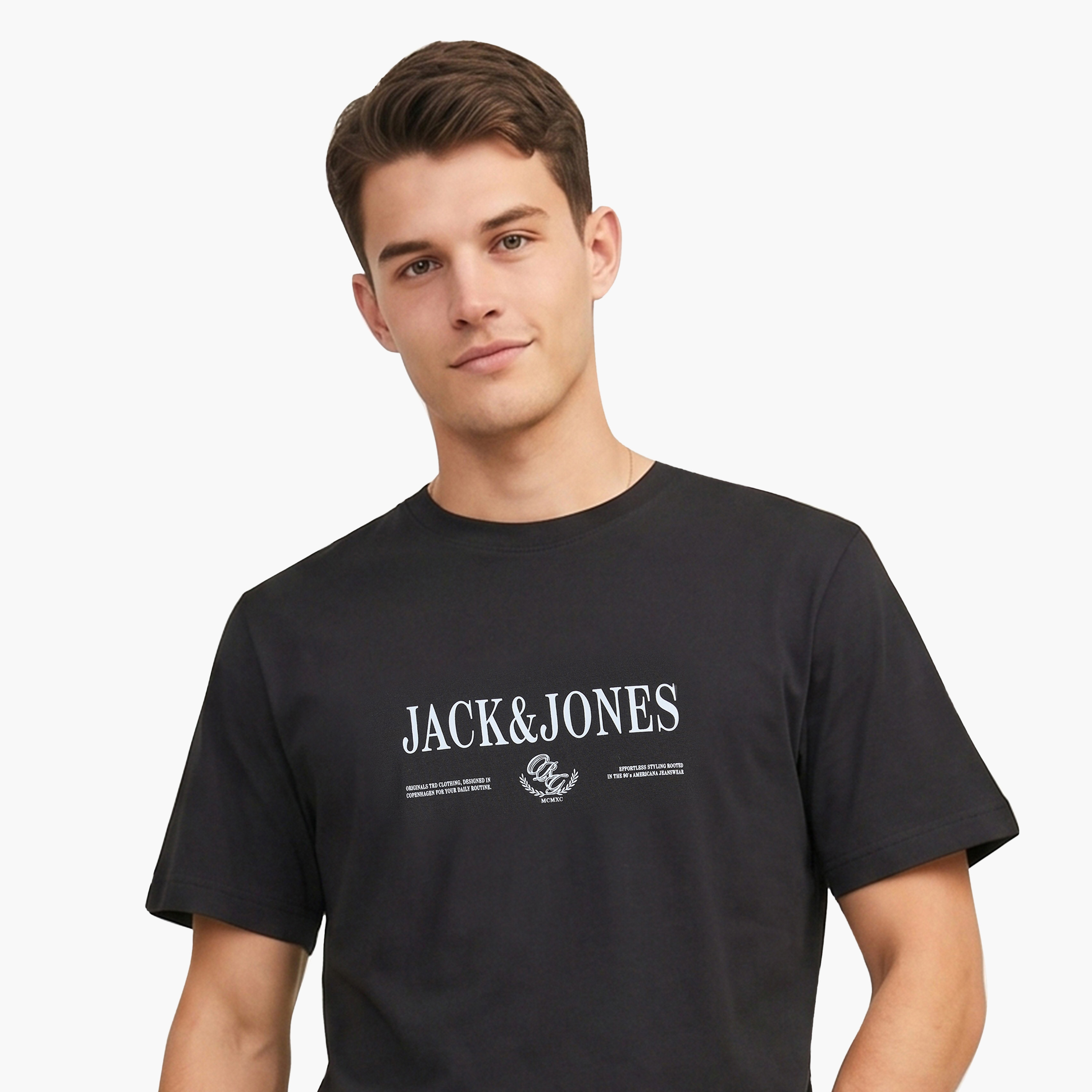 Jack & Jones Logo Printed Crew Neck Short Sleeves Men's T-Shirt-men-clothing-tshirtsandpolos-tshirts-image-3