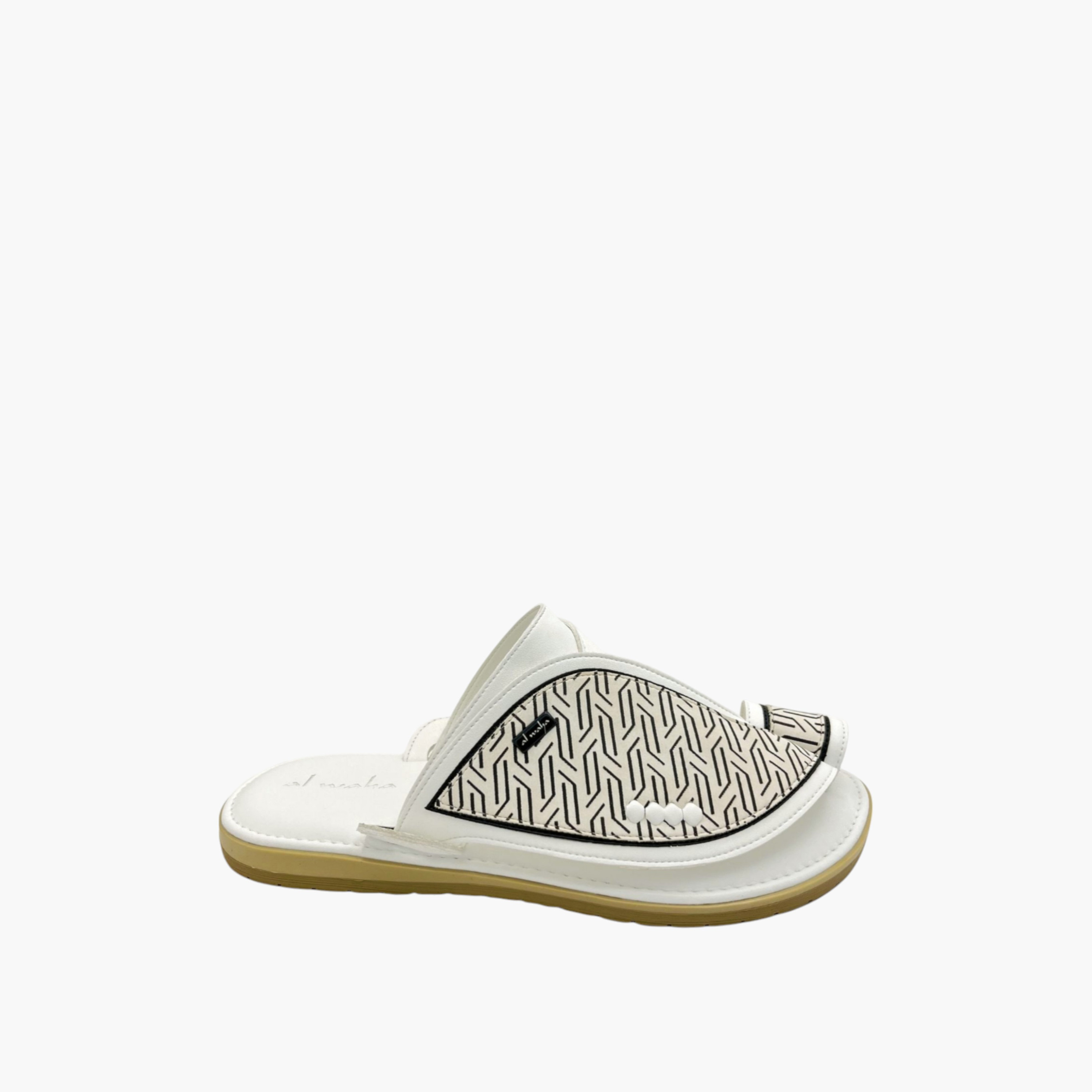 Al Waha Textured Slip-On Arabic Sandals with Toe Loop Detail-men-shoes-sandals-image-2