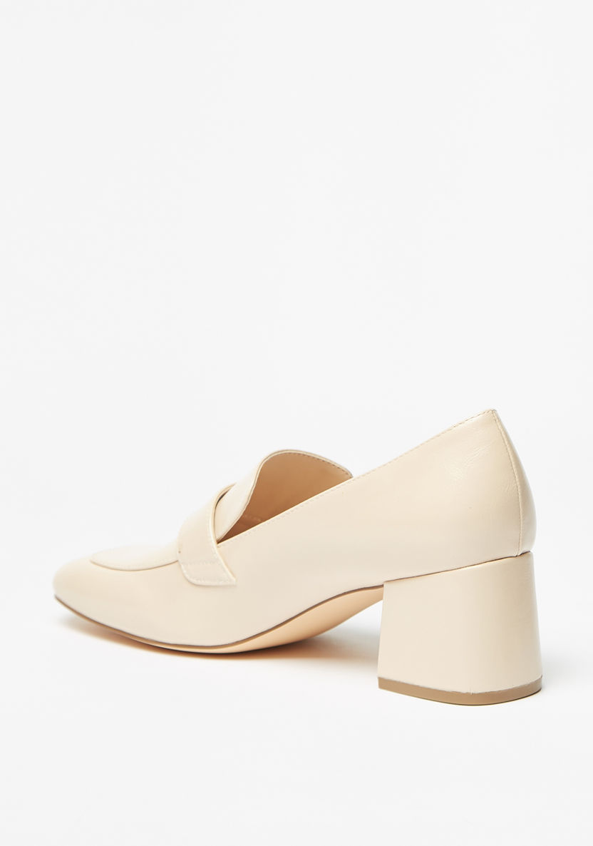 Celeste Women's Solid Slip-On Loafers with Block Heels-Women%27s Heel Shoes-image-2