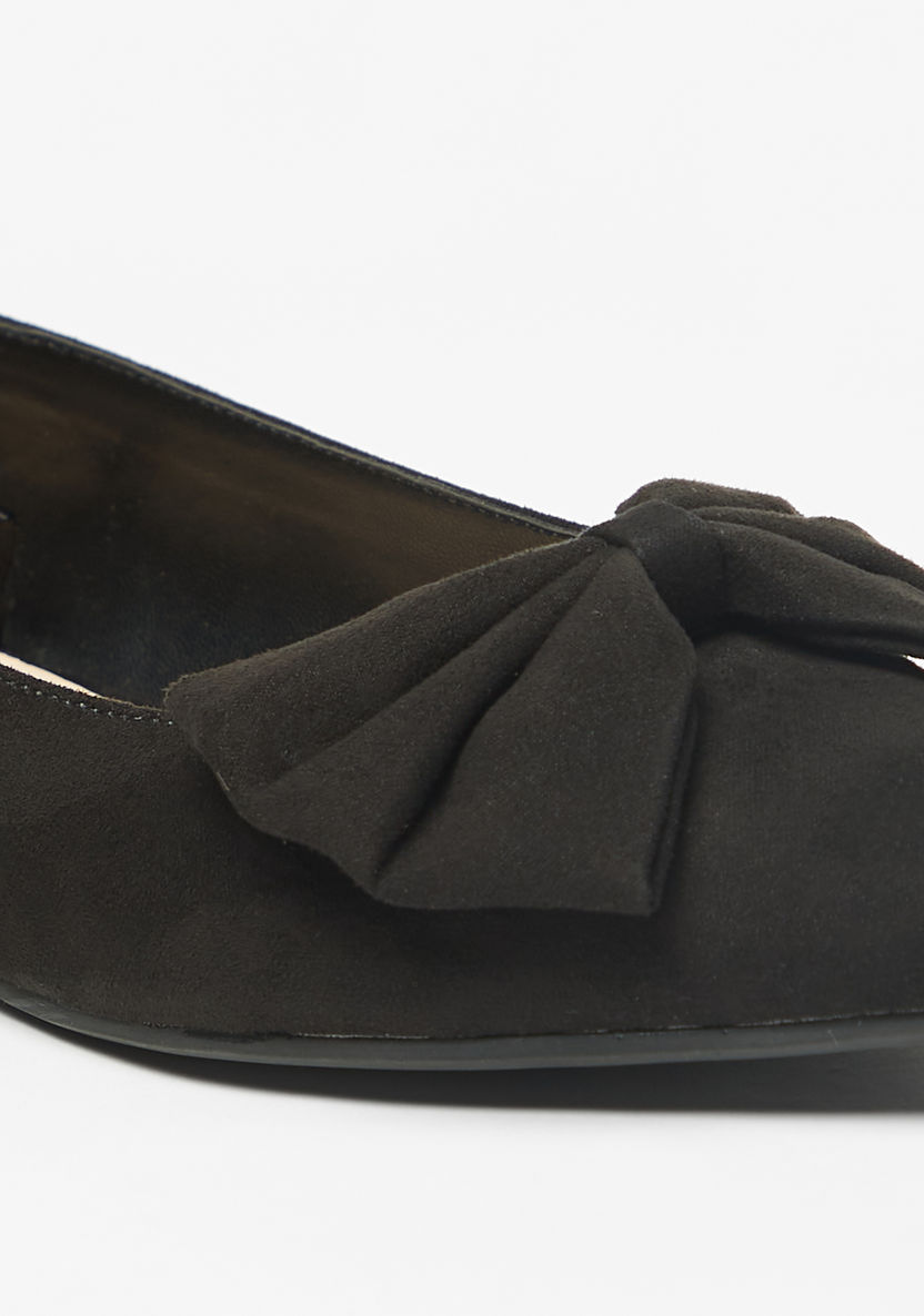 Celeste Women's Bow Accented Slip-On Pointed Toe Ballerina Shoes-Women%27s Ballerinas-image-4