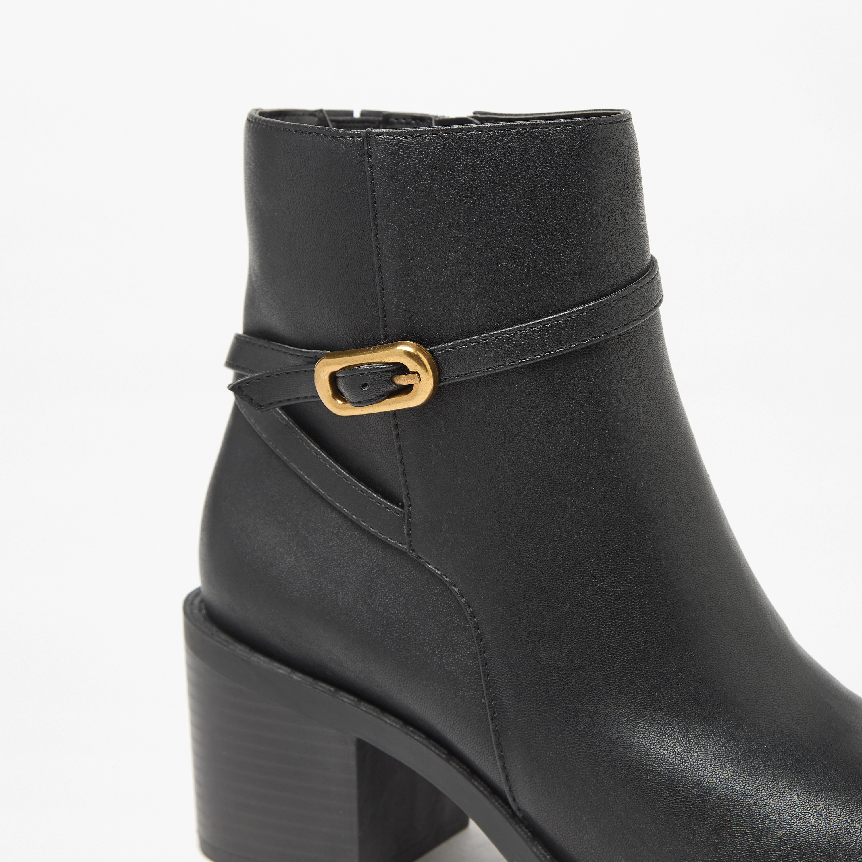 بوت طول الكاحل سادة بكعب سميك وسحاب إغلاق من فلورا بيلا-women-shoes-boots-image-5