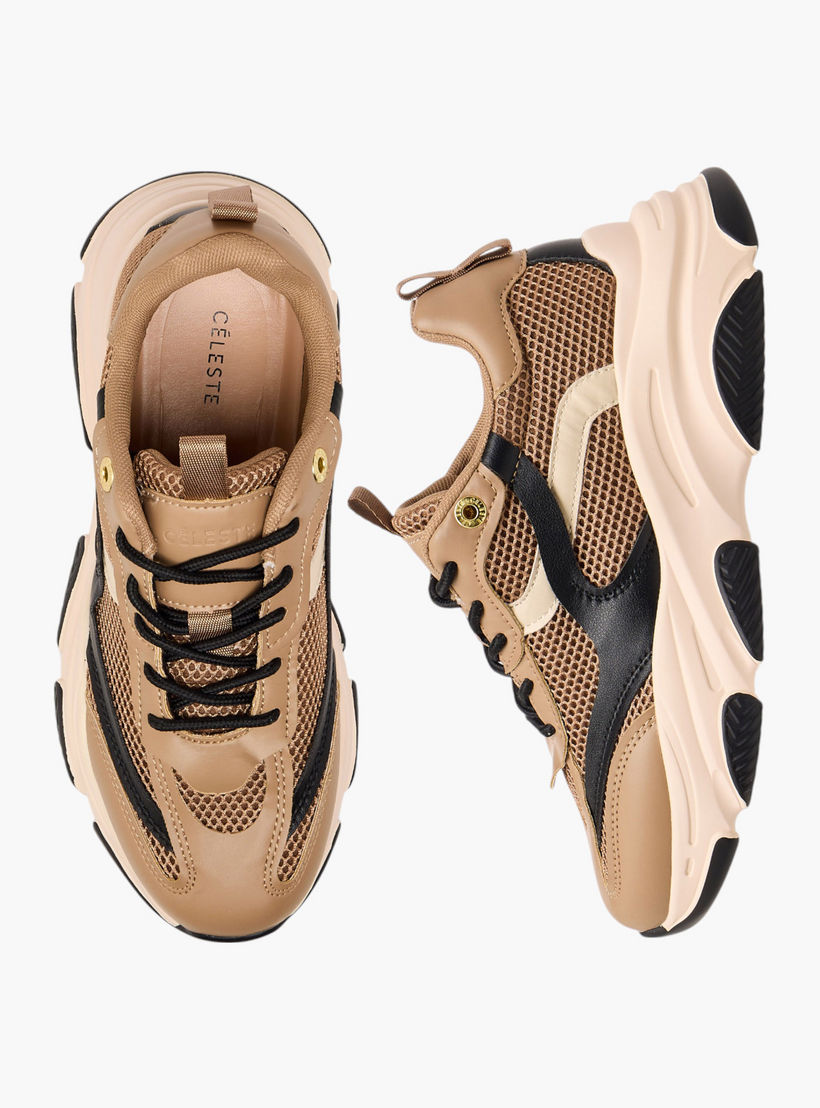 Celeste Women's Panelled Lace-Up Sneakers with Pull Tab-women-shoes-sneakers-image-1