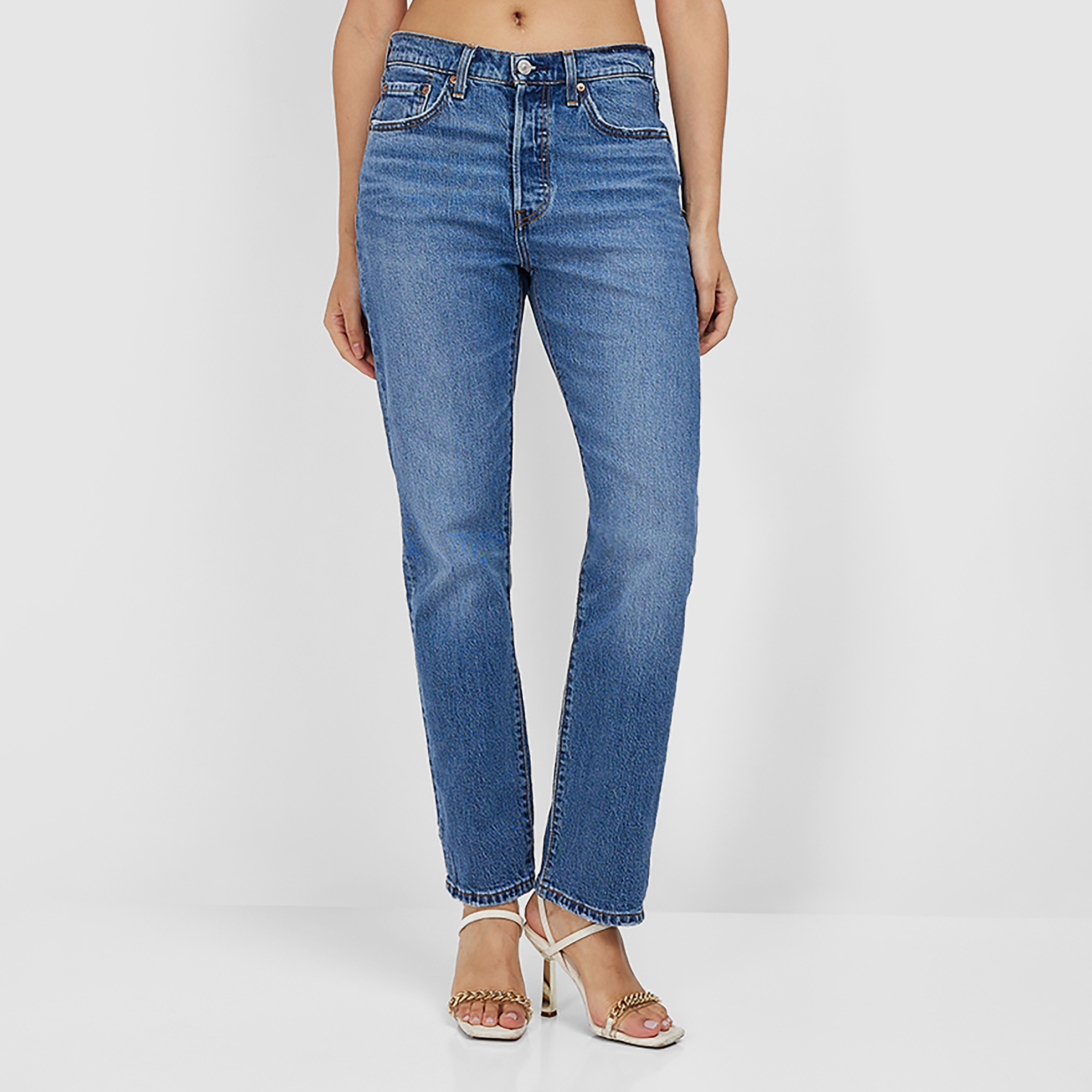 Levi's 501 Regular Fit Blue 5 Pockets Women's Jeans Inseam 30-women-clothing-bottoms-jeans-image-1