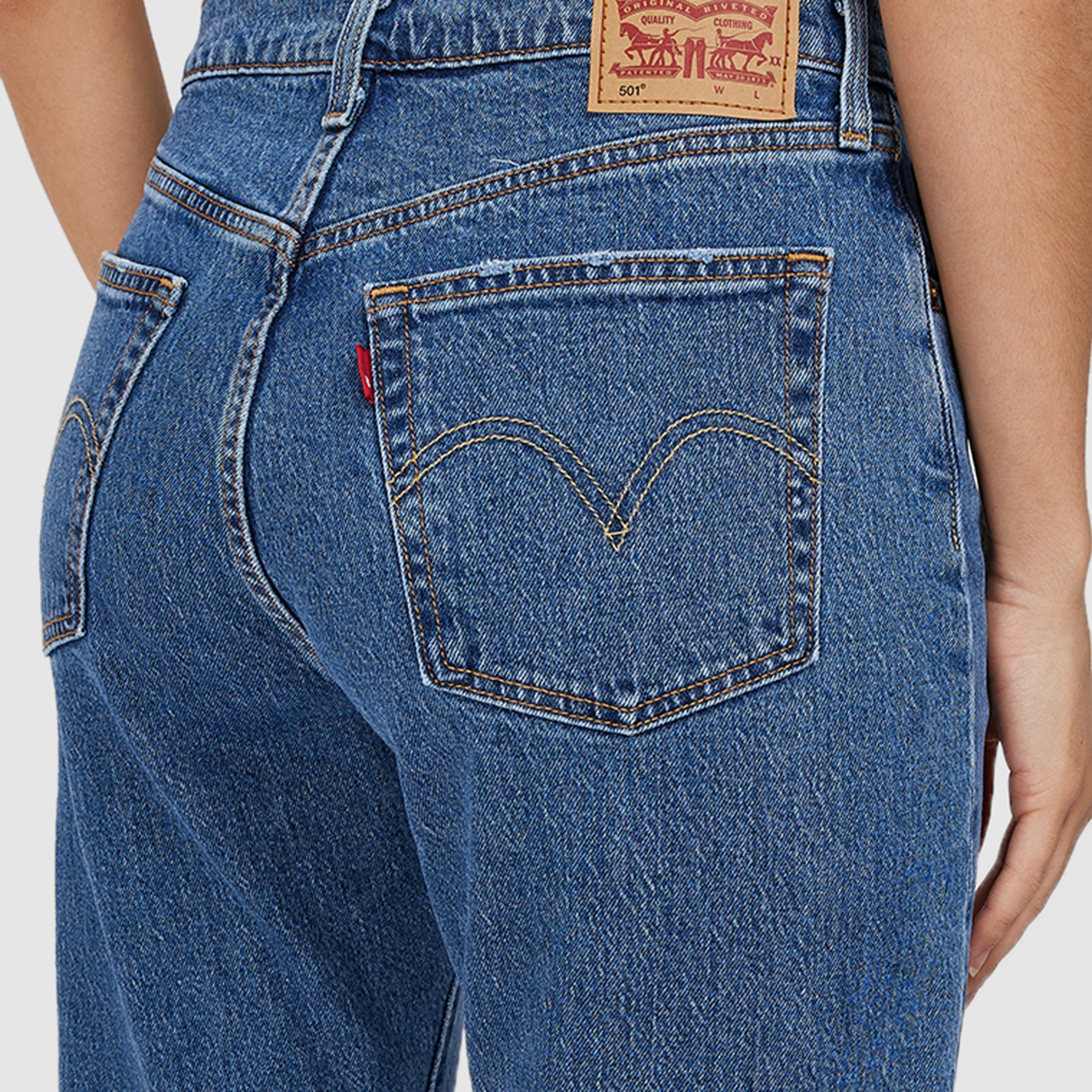 Levi's 501 Regular Fit Blue 5 Pockets Women's Jeans Inseam 30-women-clothing-bottoms-jeans-image-3