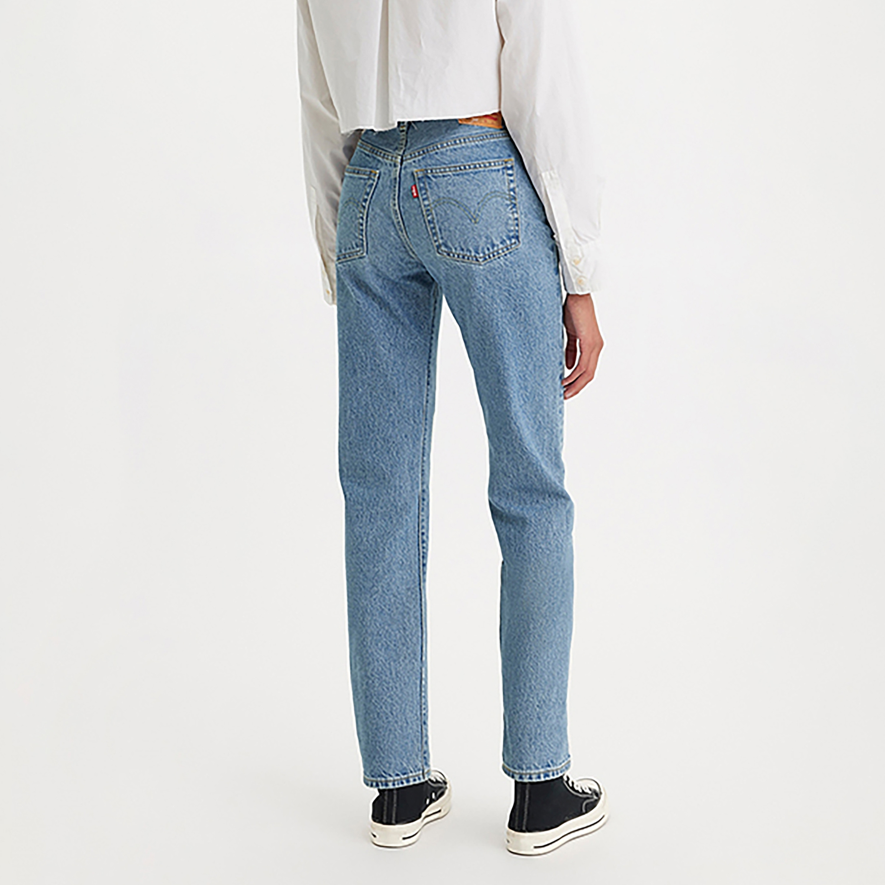 Levi's 501 Regular Fit Blue Plain Women's Jeans-women-clothing-bottoms-jeans-image-3