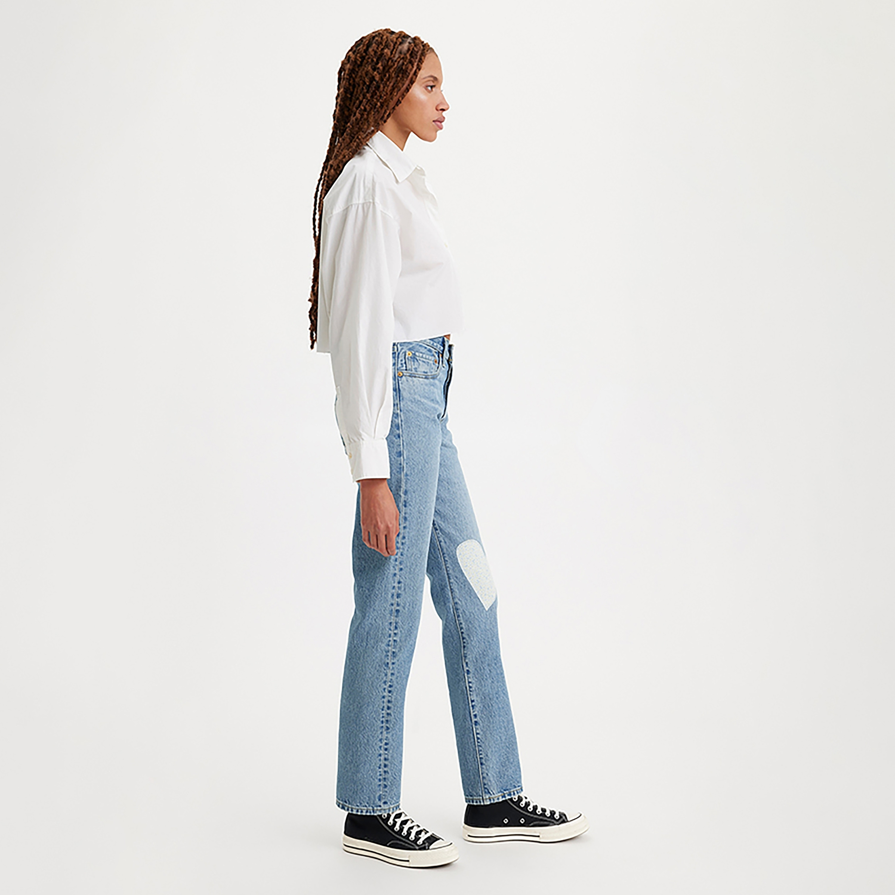 Levi's 501 Regular Fit Blue Plain Women's Jeans-women-clothing-bottoms-jeans-image-4