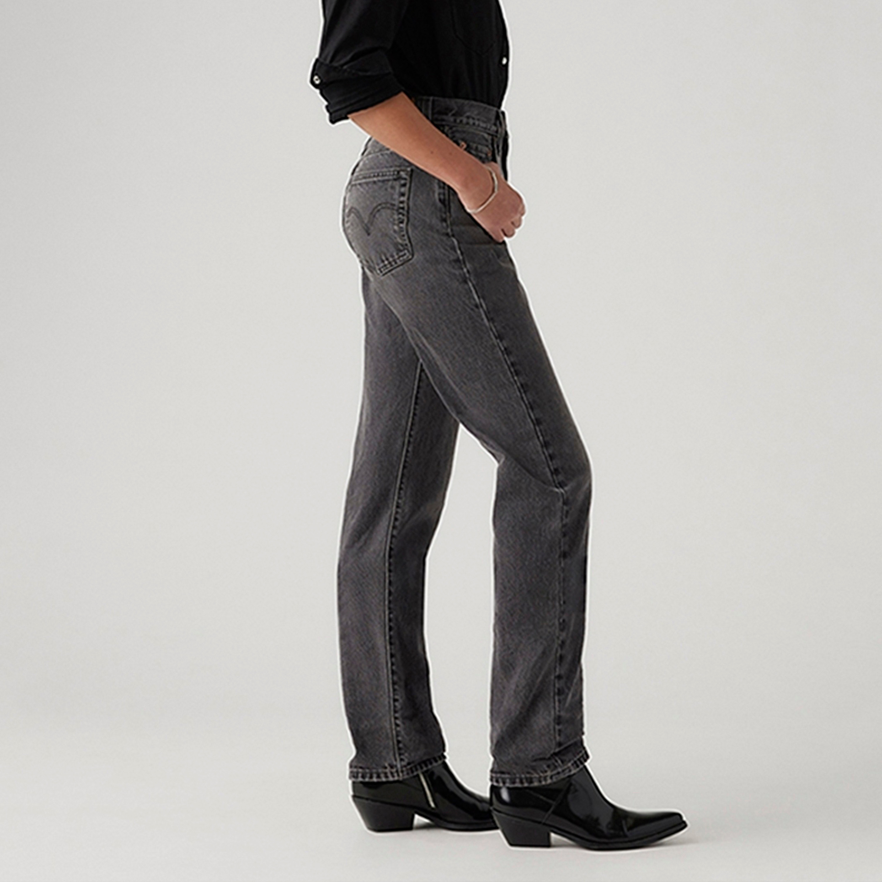 Levi's 501 Straight Fit Black 5-Pocket Women's Jeans Inseam 30-women-clothing-bottoms-jeans-image-2