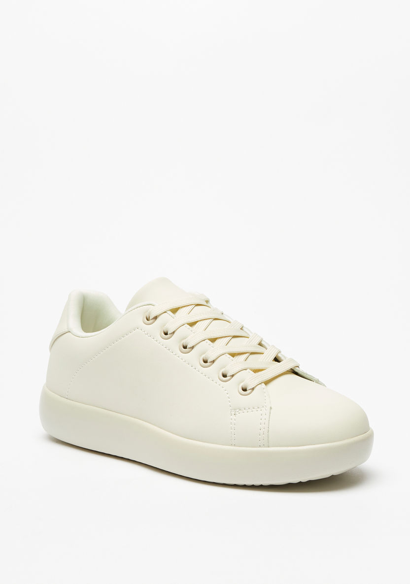Missy Monotone Sneakers with Lace-Up Closure-Women%27s Sneakers-image-0