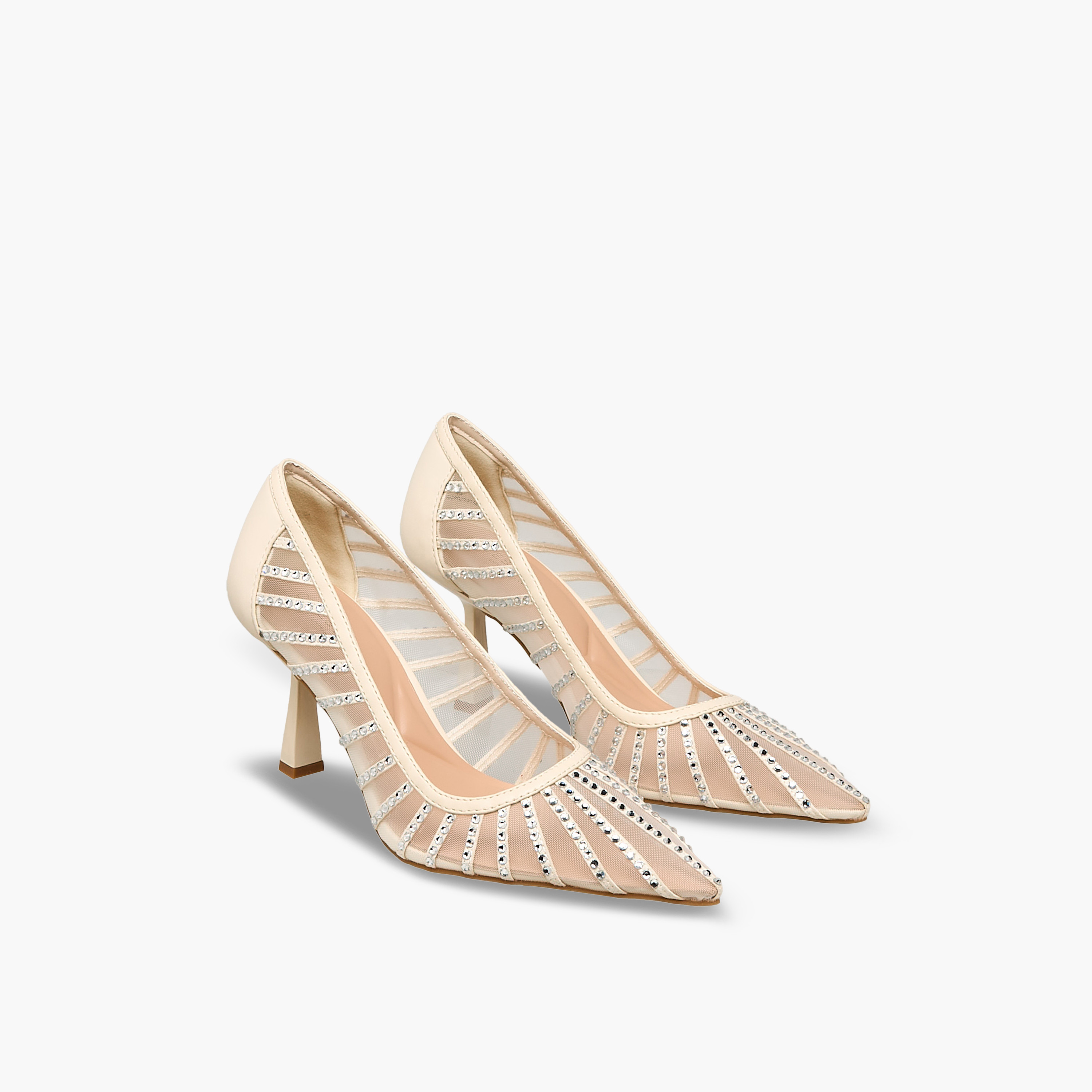 حذاء بومب شبكي مزين بكعب ستيليتو للنساء من سيليست-women-shoes-heels-image-1