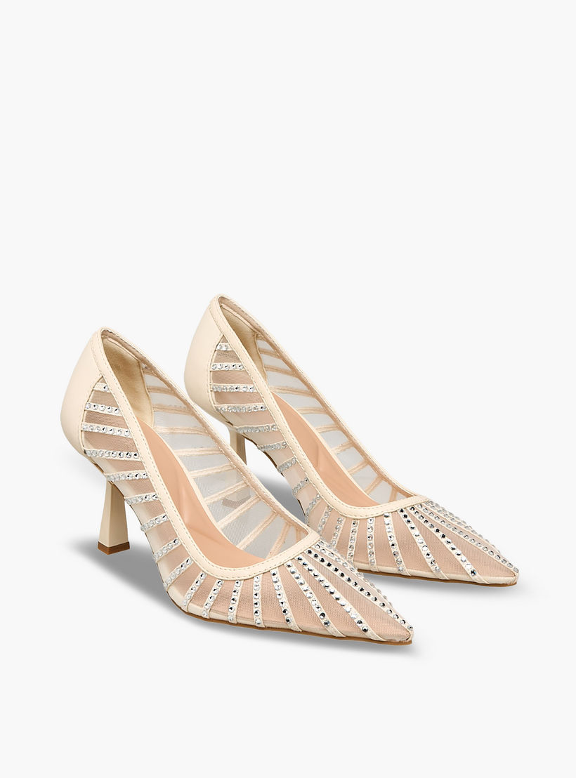 حذاء بومب شبكي مزين بكعب ستيليتو للنساء من سيليست-women-shoes-heels-image-1