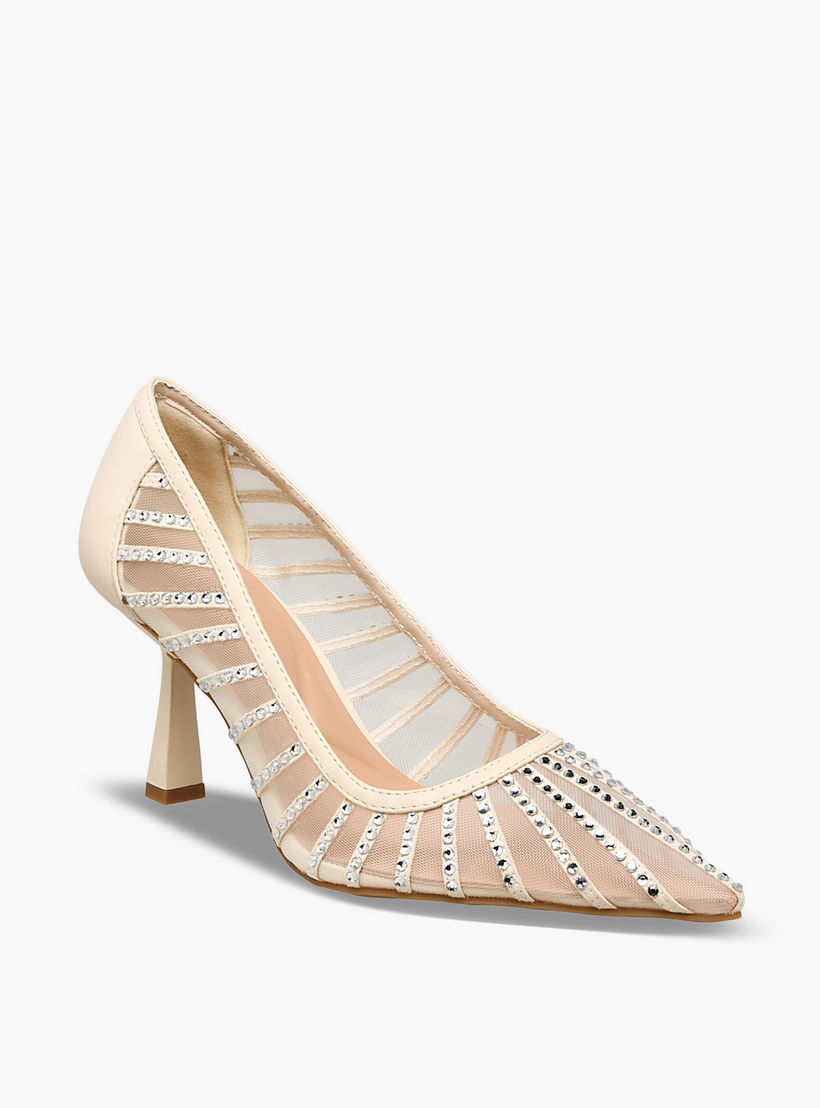حذاء بومب شبكي مزين بكعب ستيليتو للنساء من سيليست-women-shoes-heels-image-3