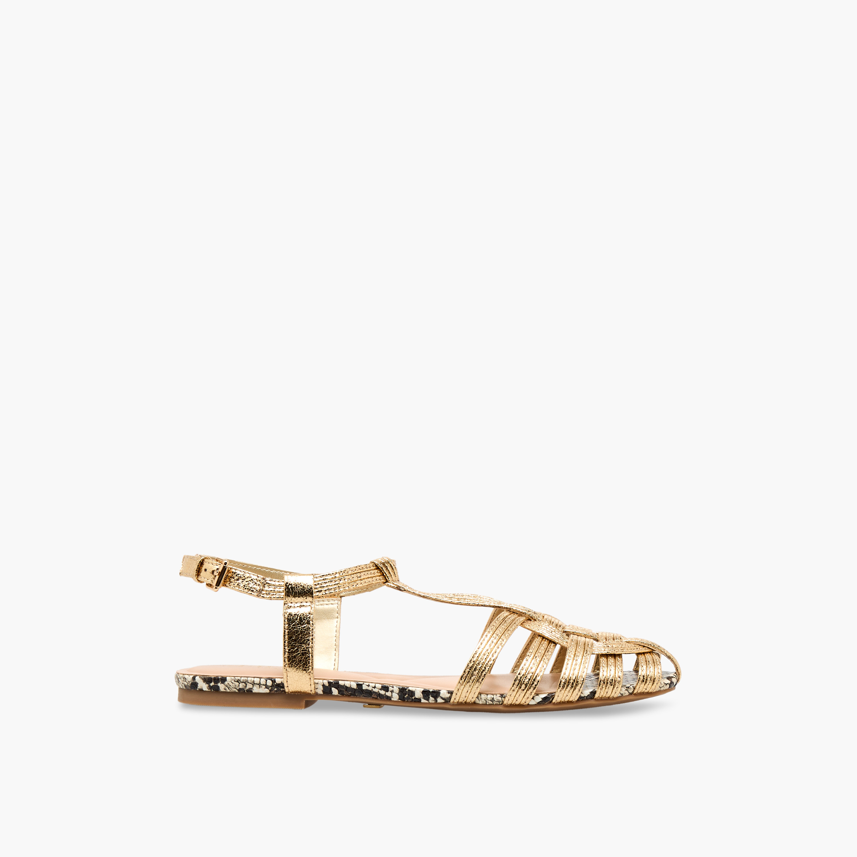 Celeste Women Textured Ankle Strap Sandals-women-shoes-sandals-flats-image-3
