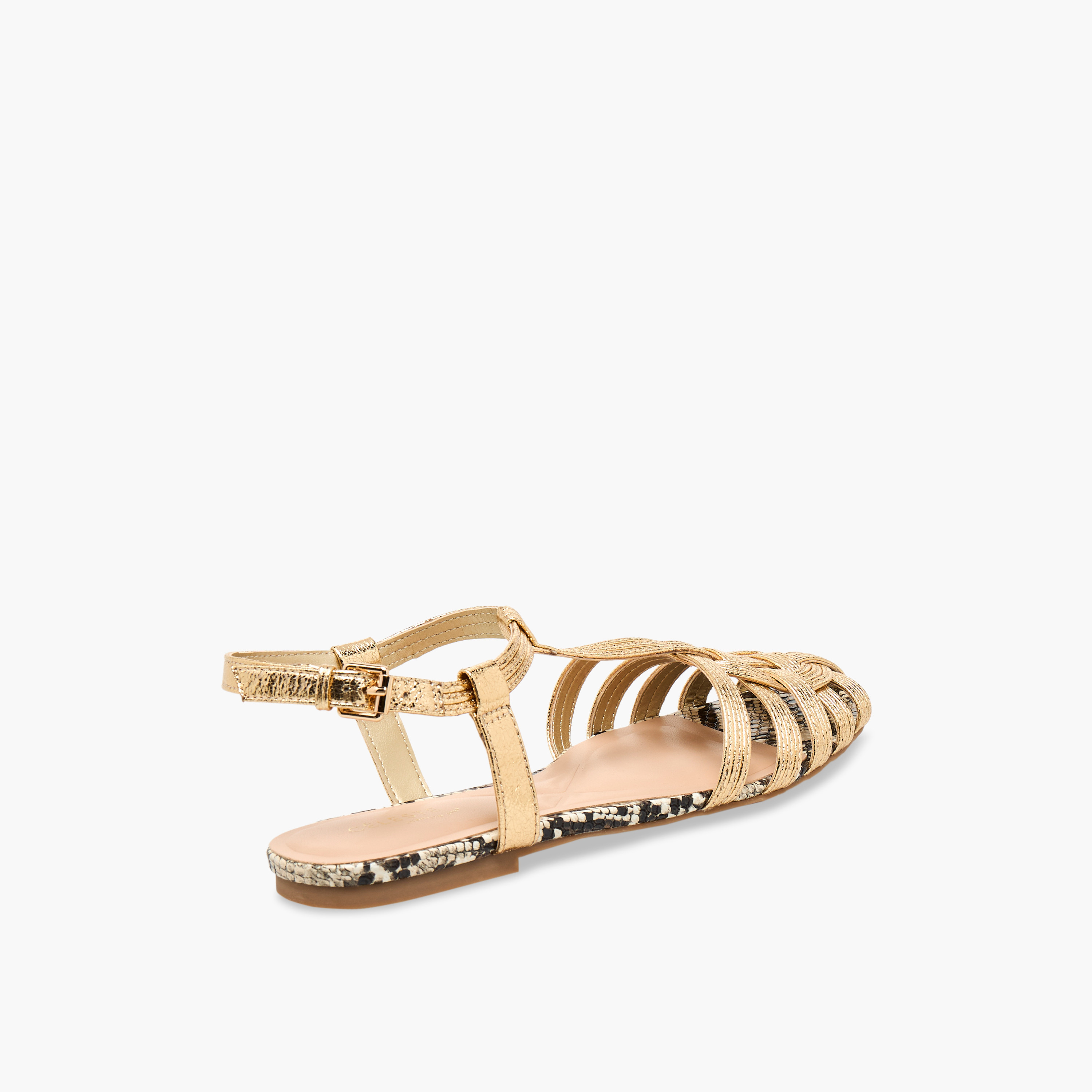 Celeste Women Textured Ankle Strap Sandals-women-shoes-sandals-flats-image-6