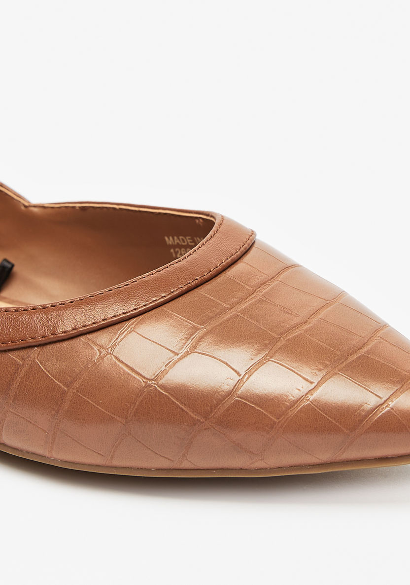 Celeste Women's Textured Point Toe Ballerina Shoes-Women%27s Ballerinas-image-3