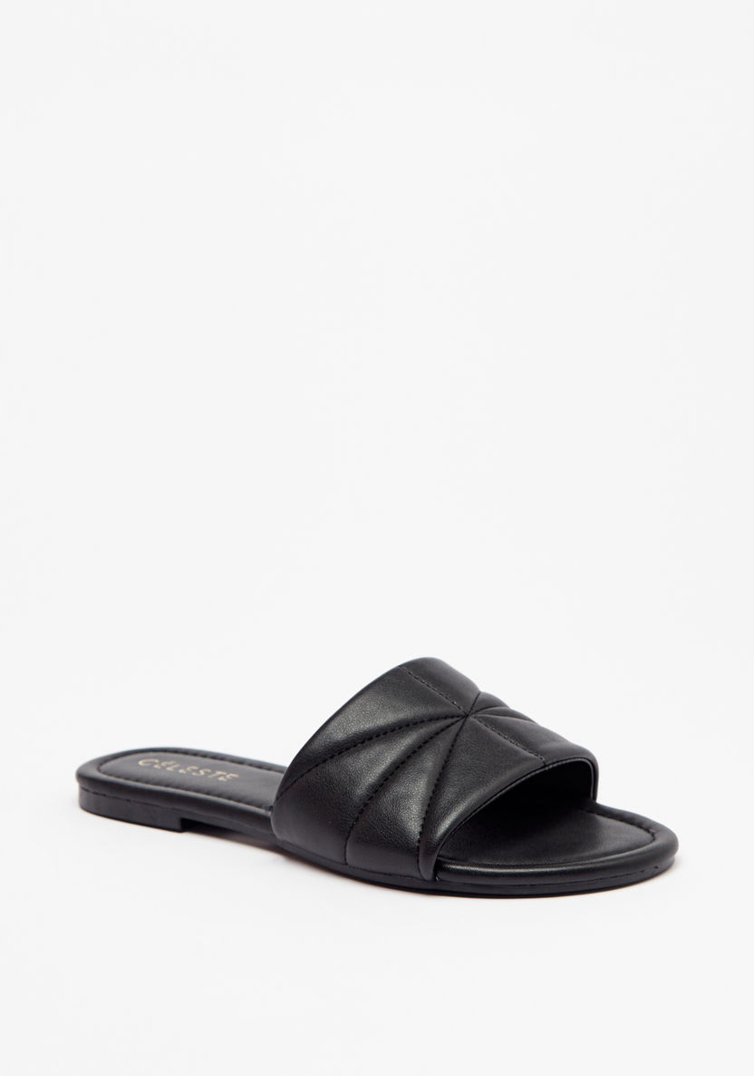 Celeste Women's Quilted Slip-On Slides-Women%27s Flat Sandals-image-0