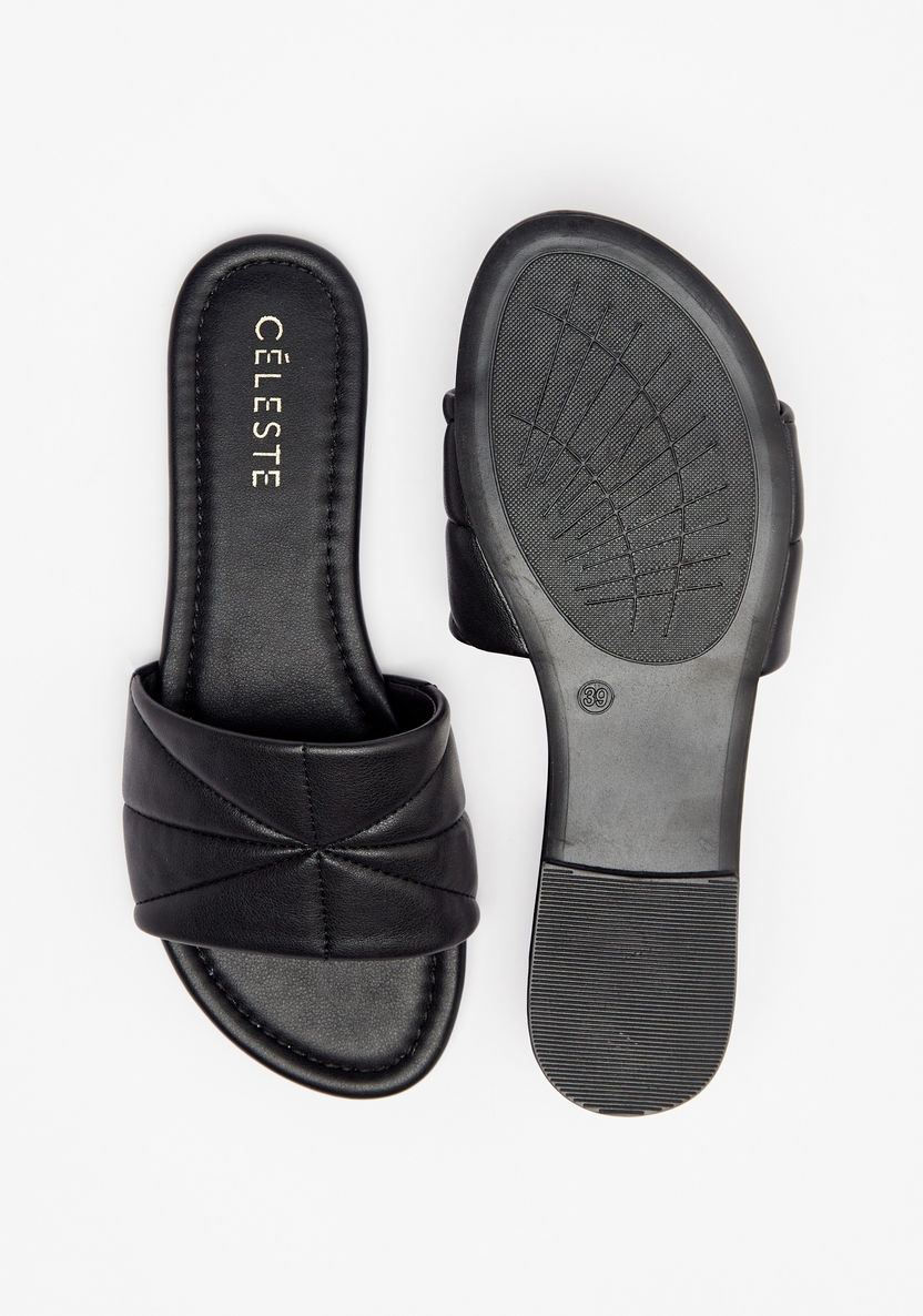 Celeste Women's Quilted Slip-On Slides-Women%27s Flat Sandals-image-3