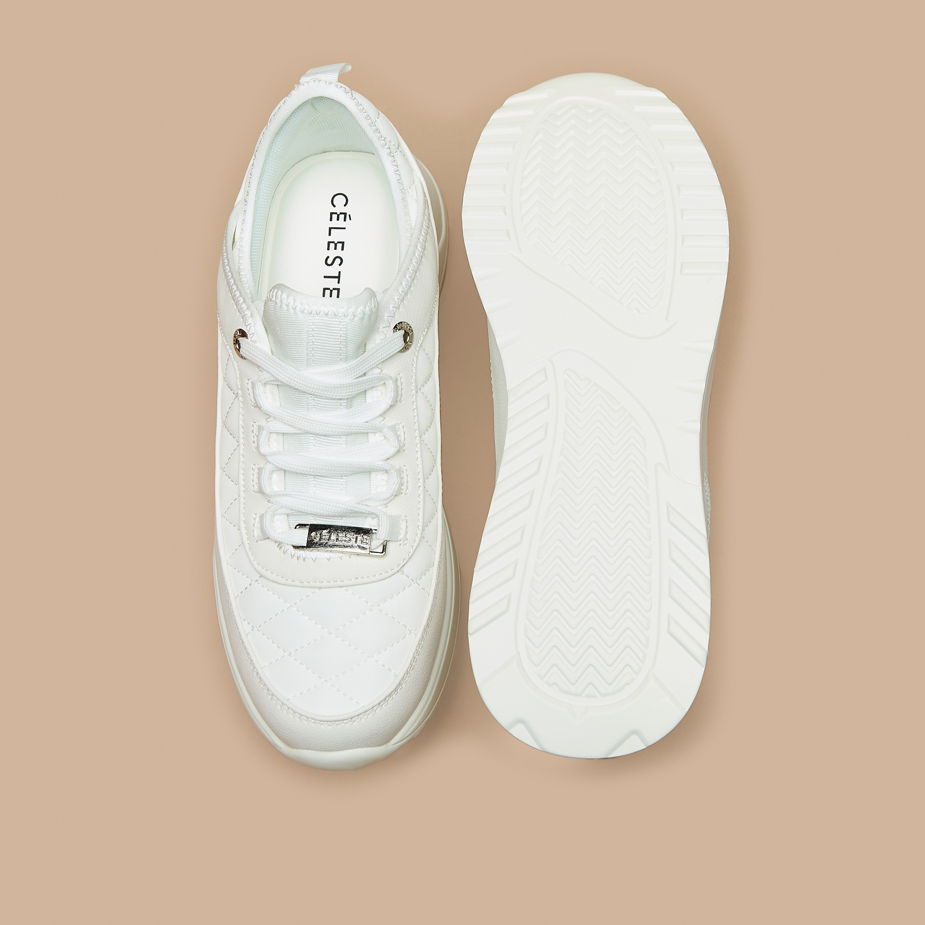 Celeste Women's Quilted Sneakers with Lace-Up Closure-women-shoes-sneakers-image-4