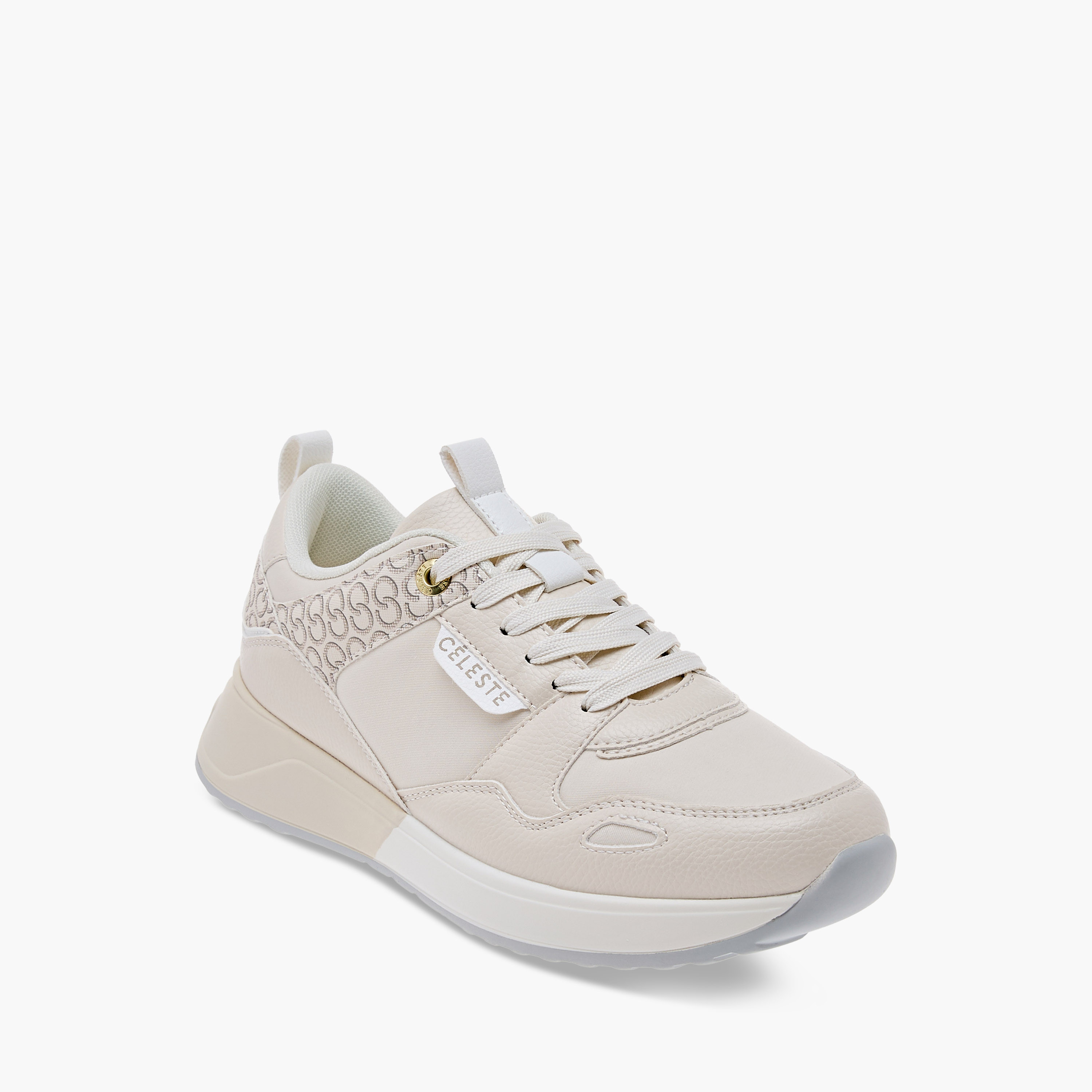 Celeste Women's Monogram Print Sneakers with Lace-Up Closure-women-shoes-sneakers-image-2