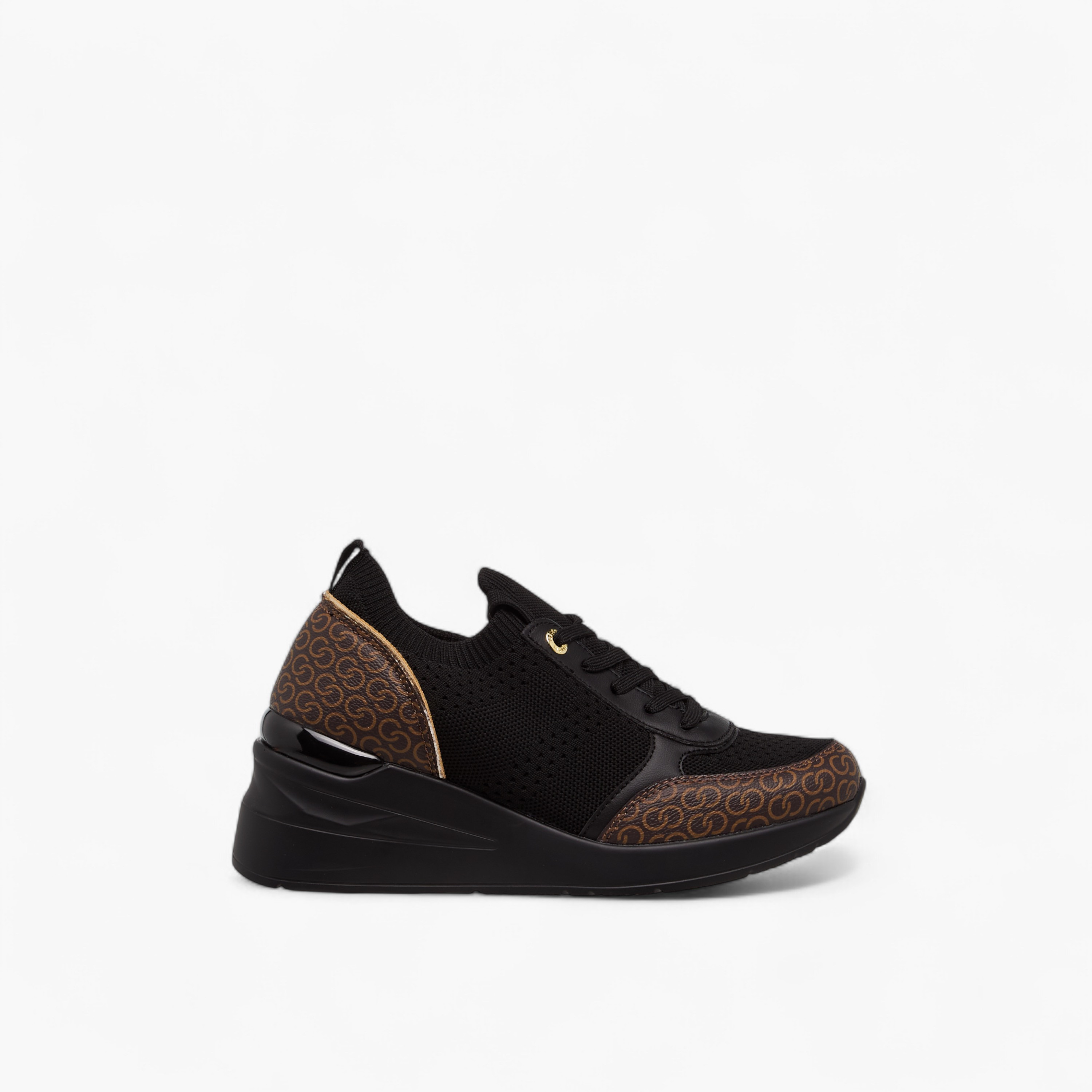 Celeste Women's Monogram Print Lace-Up Sneakers with Wedge Heel-women-shoes-sneakers-image-8