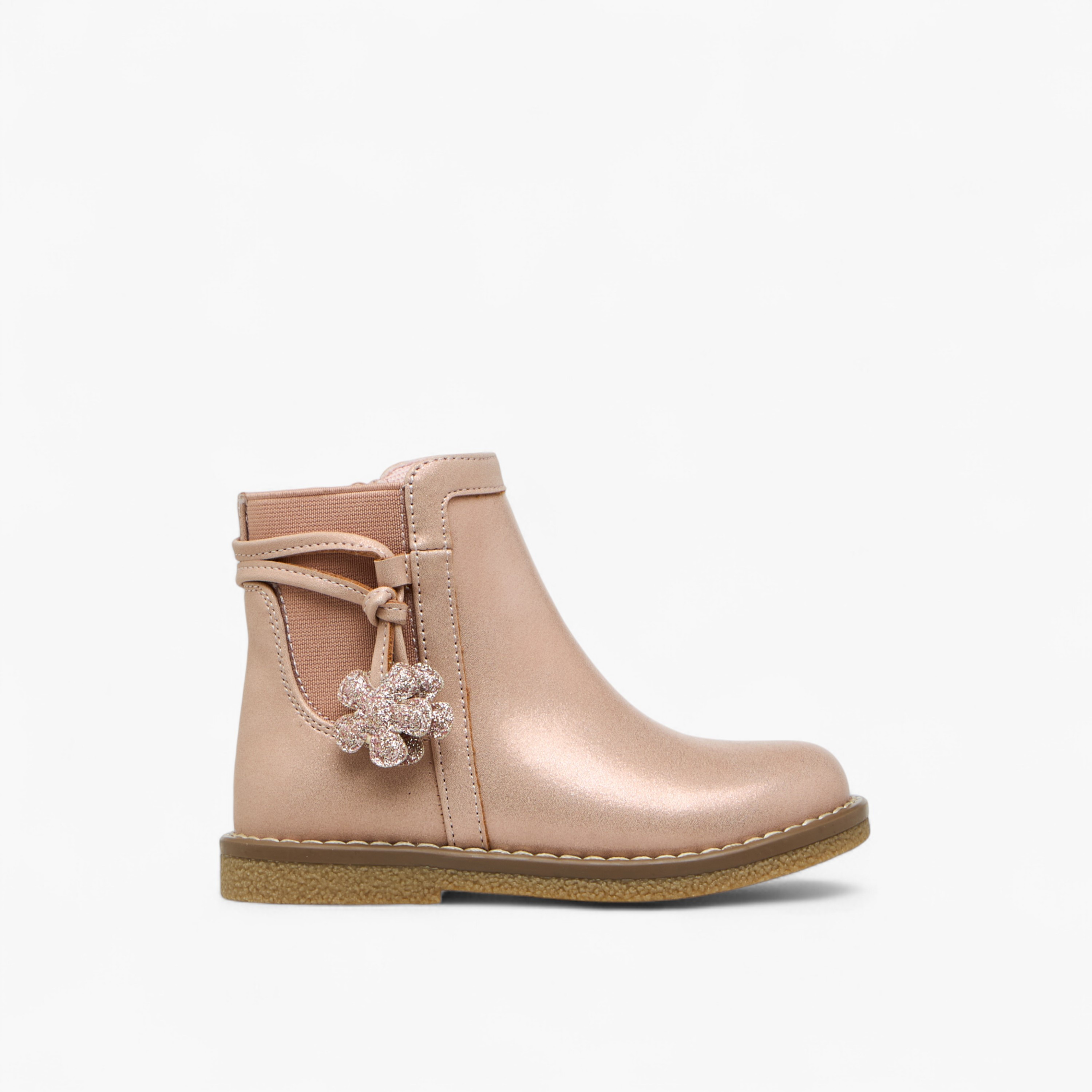 Juniors Solid Ankle Boots with Zip Closure-girls-shoes-boots-image-3