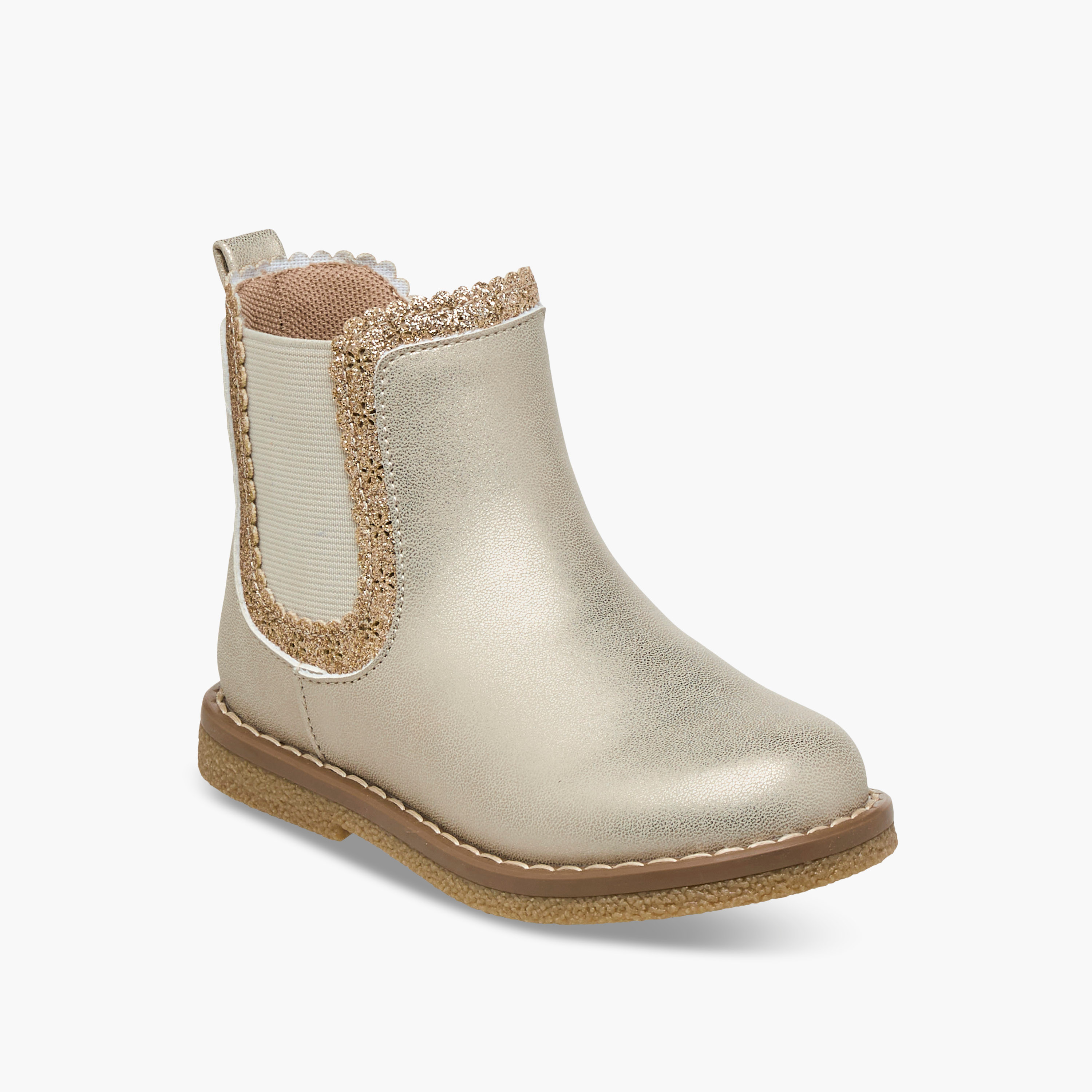 Juniors Cutout Detail Ankle Boots with Zip Closure-girls-shoes-boots-image-2