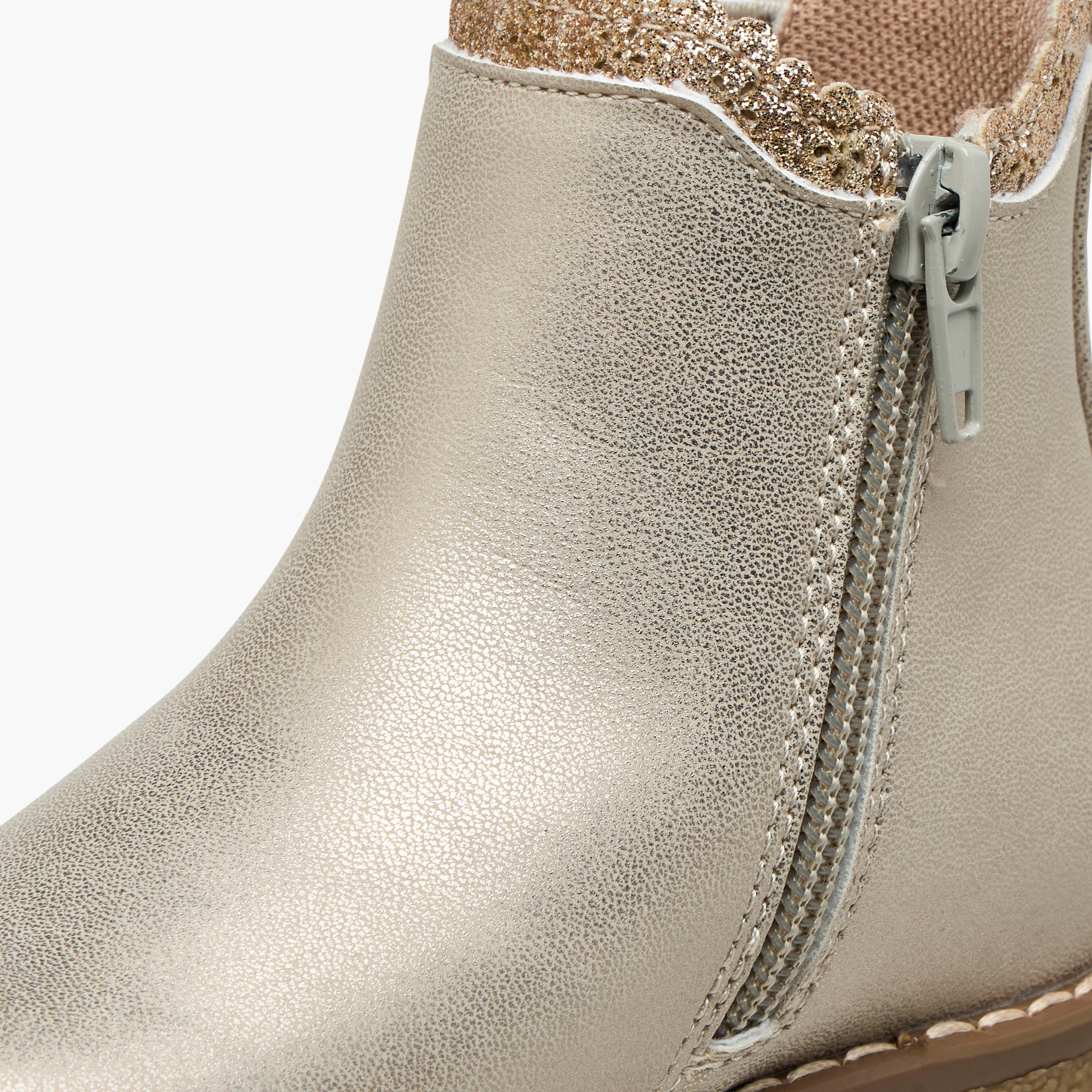 Juniors Cutout Detail Ankle Boots with Zip Closure-girls-shoes-boots-image-6