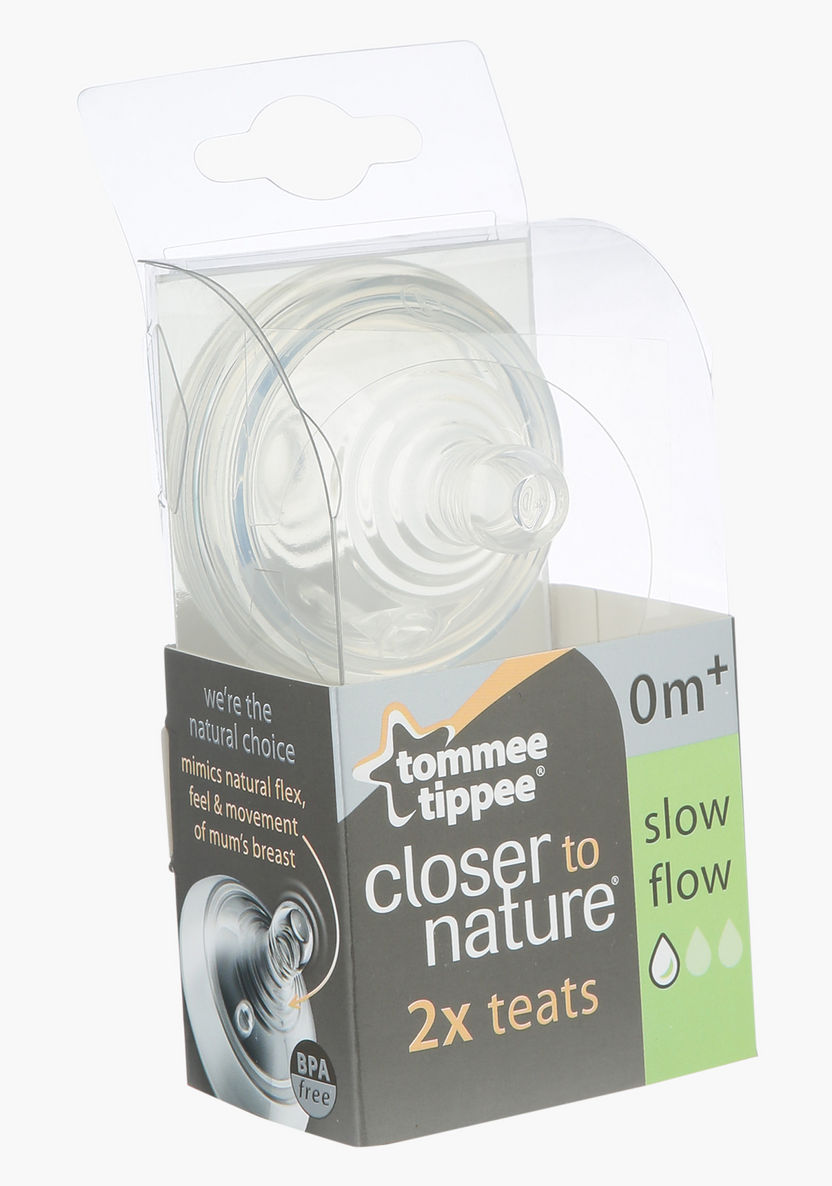 Tommee Tippee Closer To Nature Slow Flow Teat - Set of 2-Bottles and Teats-image-1