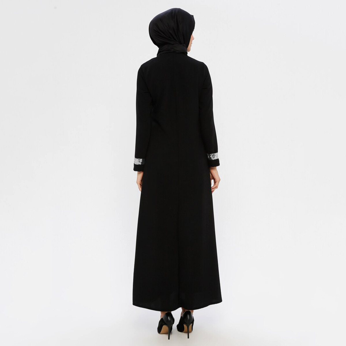 Women Sequins Front Zipper Abaya Filizzade By Modanisa-women-arabicclothing-abayas-image-5
