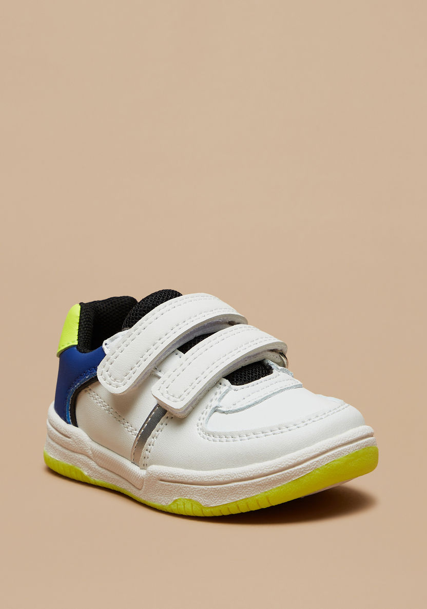 Barefeet Colourblock Sneakers with Hook and Loop Closure-Girl%27s Sneakers-image-0
