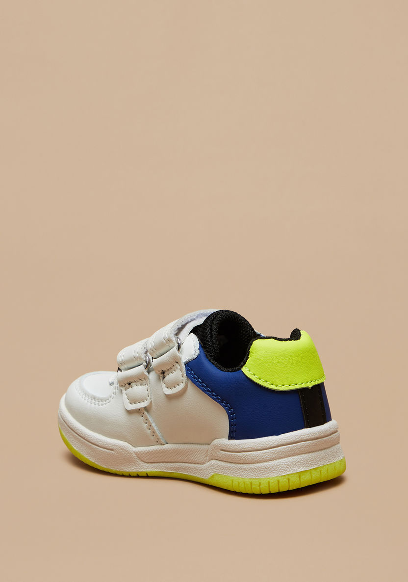 Barefeet Colourblock Sneakers with Hook and Loop Closure-Girl%27s Sneakers-image-1