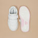 Juniors Textured Sneakers with Hook and Loop Closure-Girl%27s Sneakers-thumbnailMobile-4