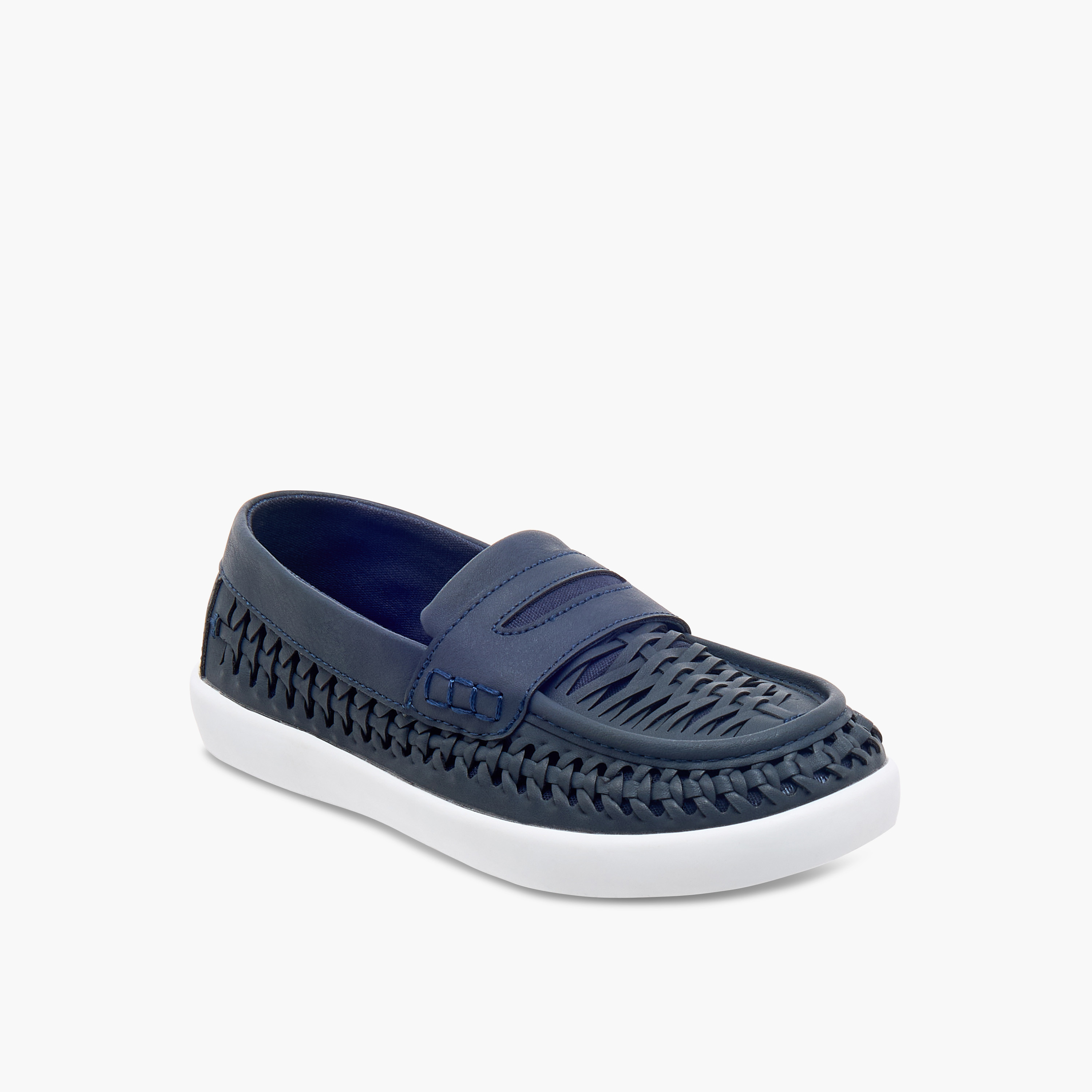 Mister Duchini Weave Textured Slip-On Loafers-boys-shoes-loafers-image-2