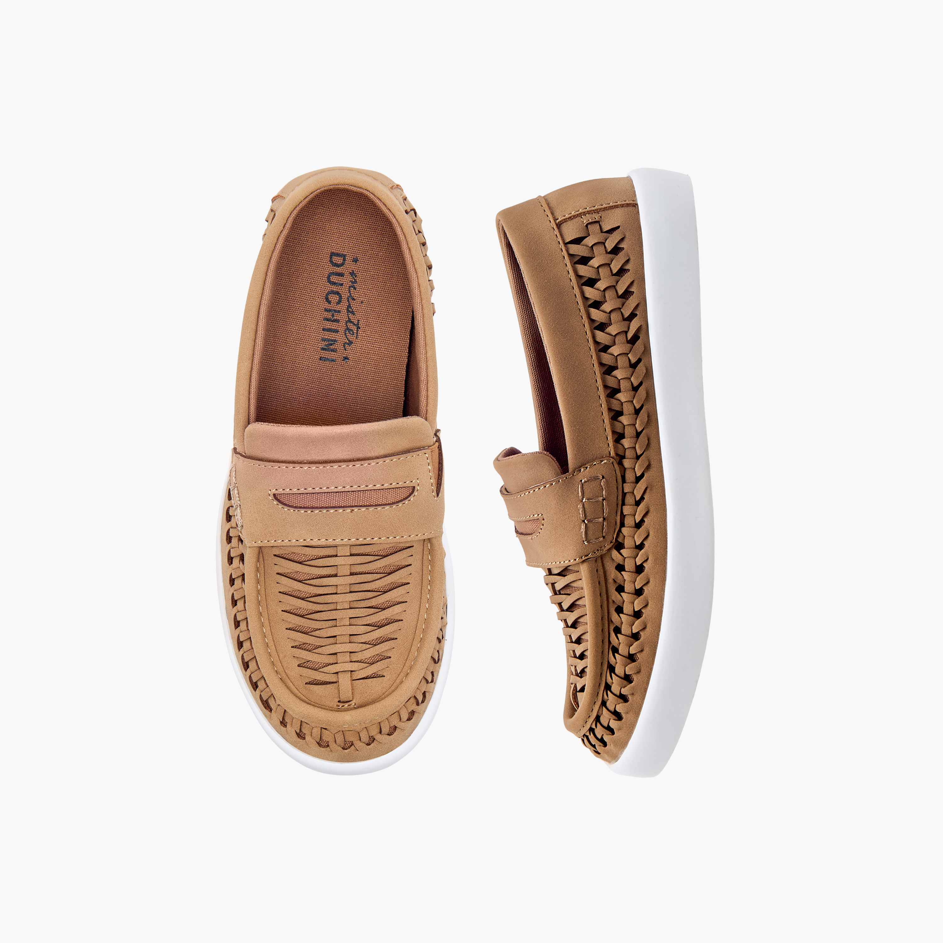 Mister Duchini Weave Textured Slip-On Loafers-boys-shoes-loafers-image-1